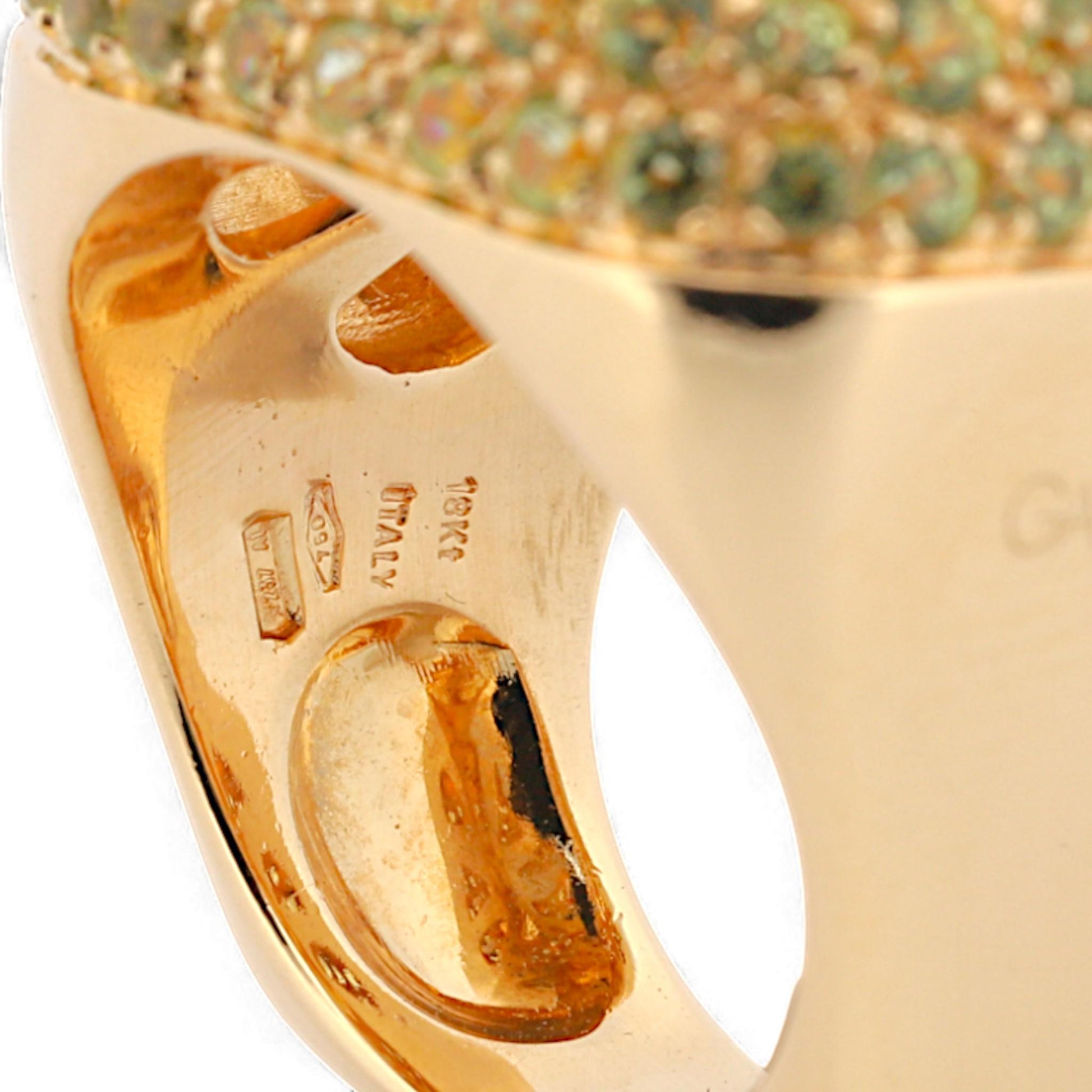 Garavelli Milano 18k Yellow Gold Citrine & Diamond Statement Ring Size 5.75