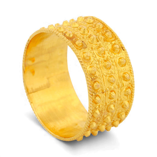 Handcrafted 22K Yellow Gold Filigree Rope Band Ring Size 7.25