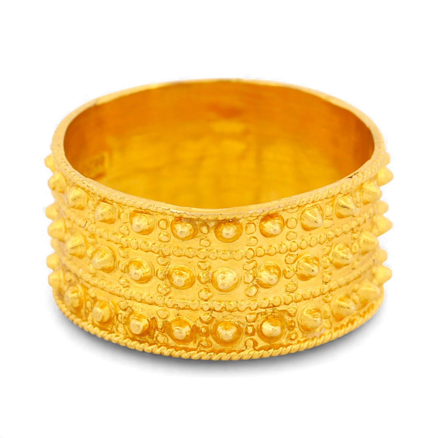 Handcrafted 22K Yellow Gold Filigree Rope Band Ring Size 7.25