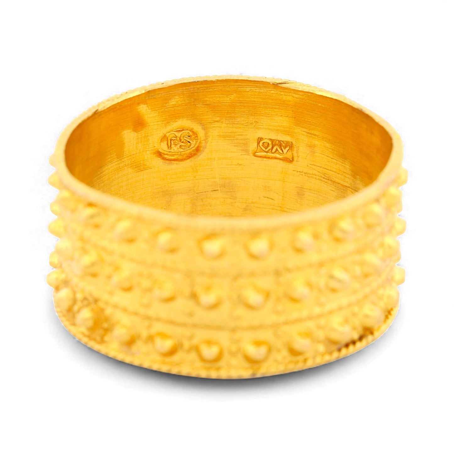 Handcrafted 22K Yellow Gold Filigree Rope Band Ring Size 7.25