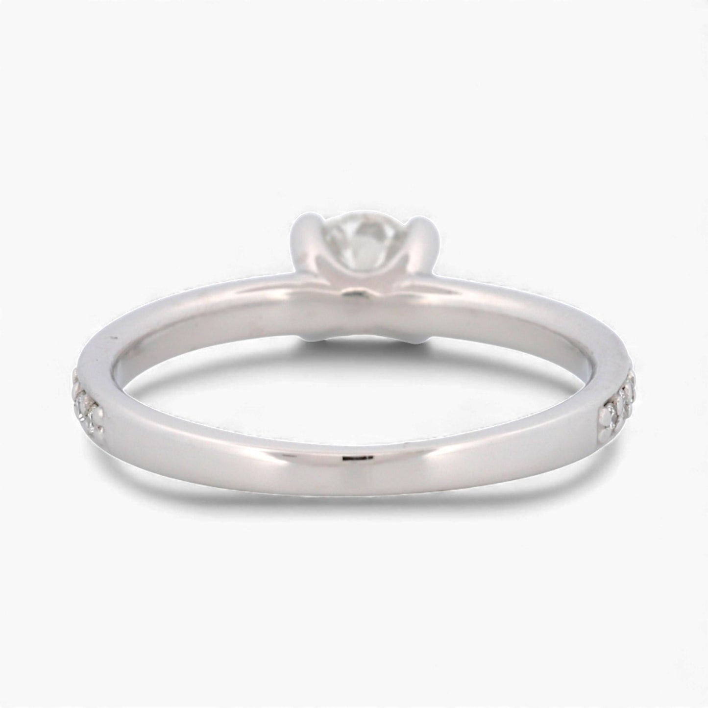 14k White Gold GIA 0.53ct Diamond Engagement Ring with Accent Diamonds Size 7