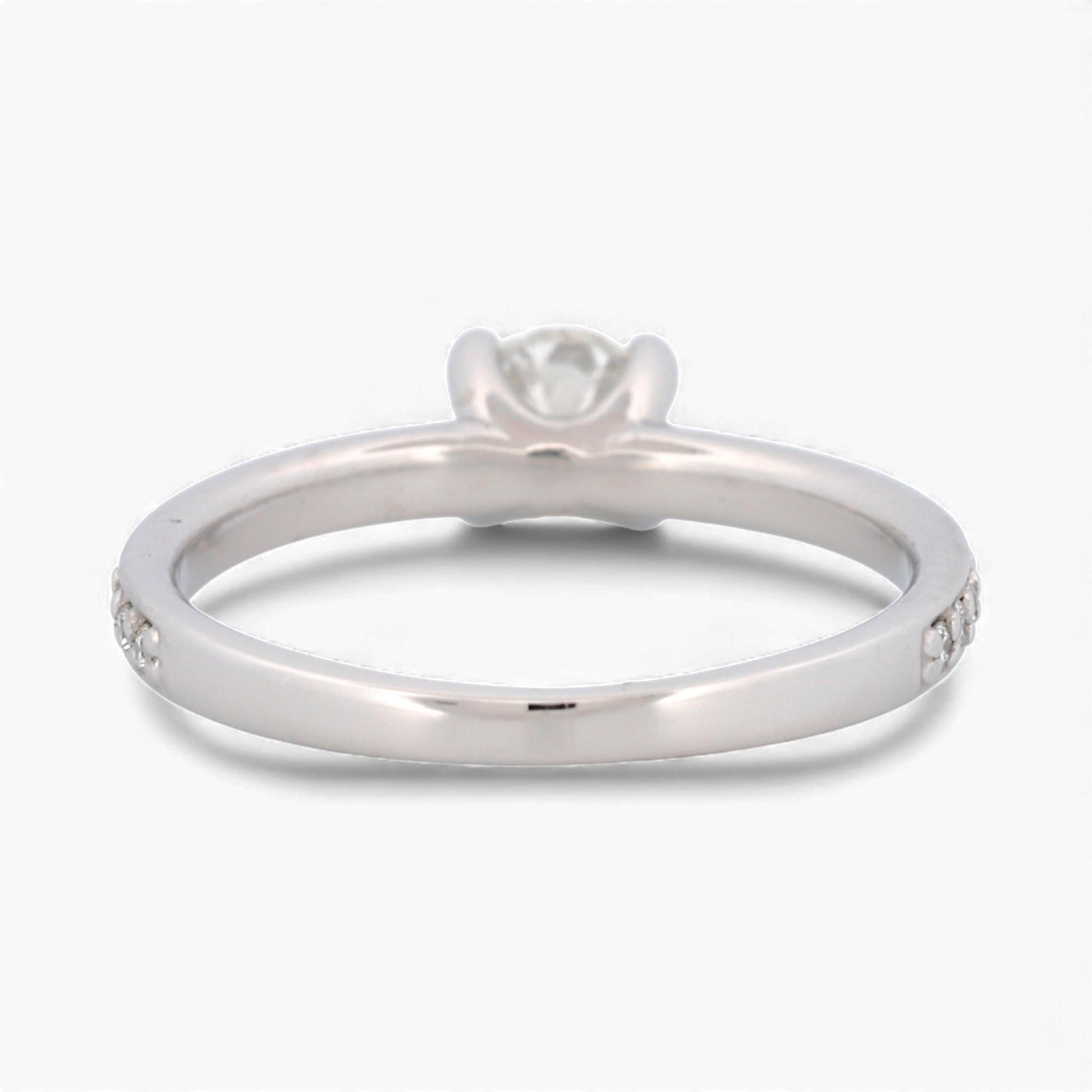 14k White Gold GIA 0.53ct Diamond Engagement Ring with Accent Diamonds Size 7