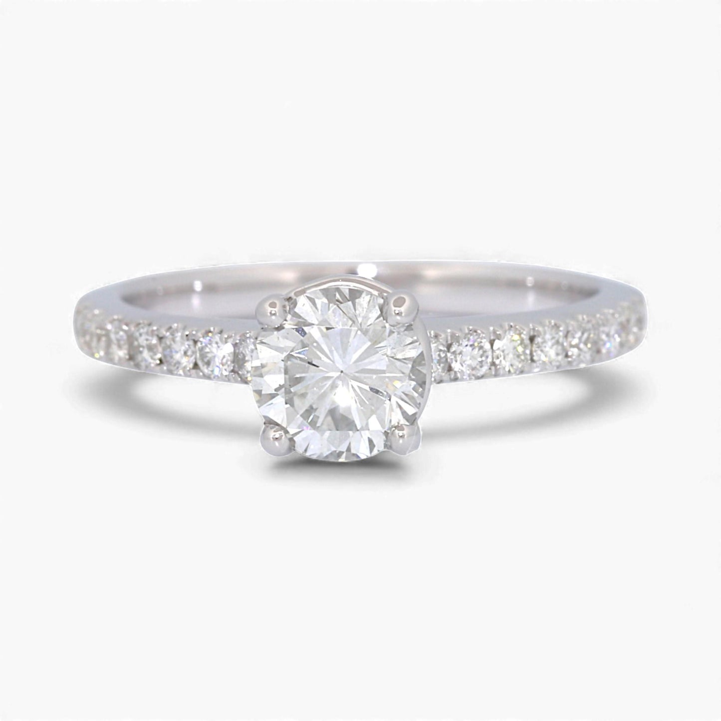 14k White Gold GIA 0.90ct F/SI1 Diamond Solitaire Engagement Ring 1.15ct
