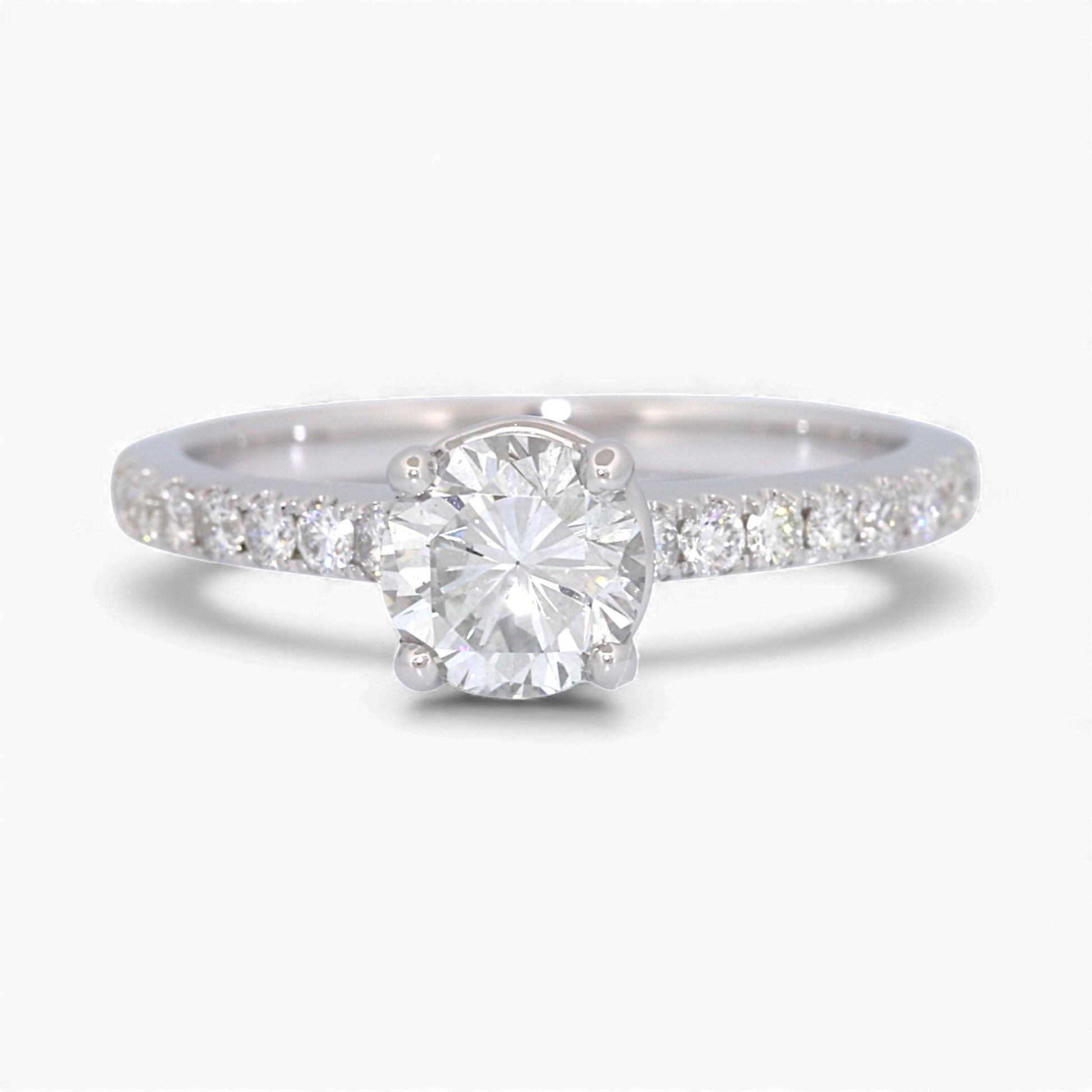 14k White Gold GIA 0.90ct F/SI1 Diamond Solitaire Engagement Ring 1.15ct