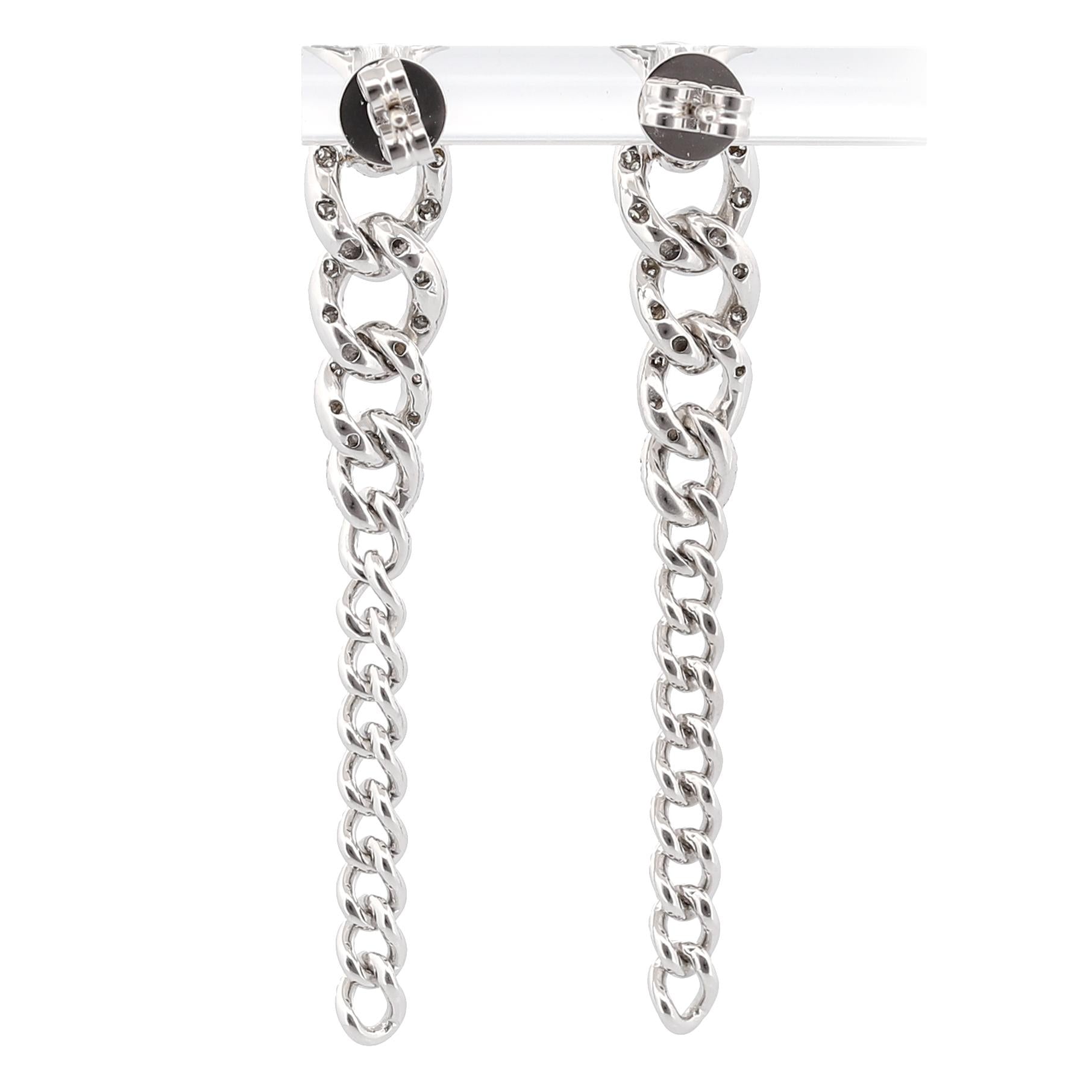 Shay Diamond 2-in-1 Gradual Drop Earrings 18K White Gold 1ctw w/Box MSRP $4,480