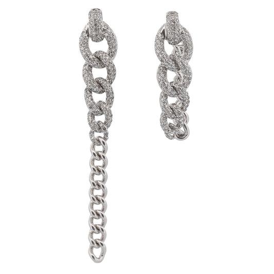 Shay 18K White Gold Curb Link Drop Diamond 2-in-1 Drop Earrings 1.00ctw