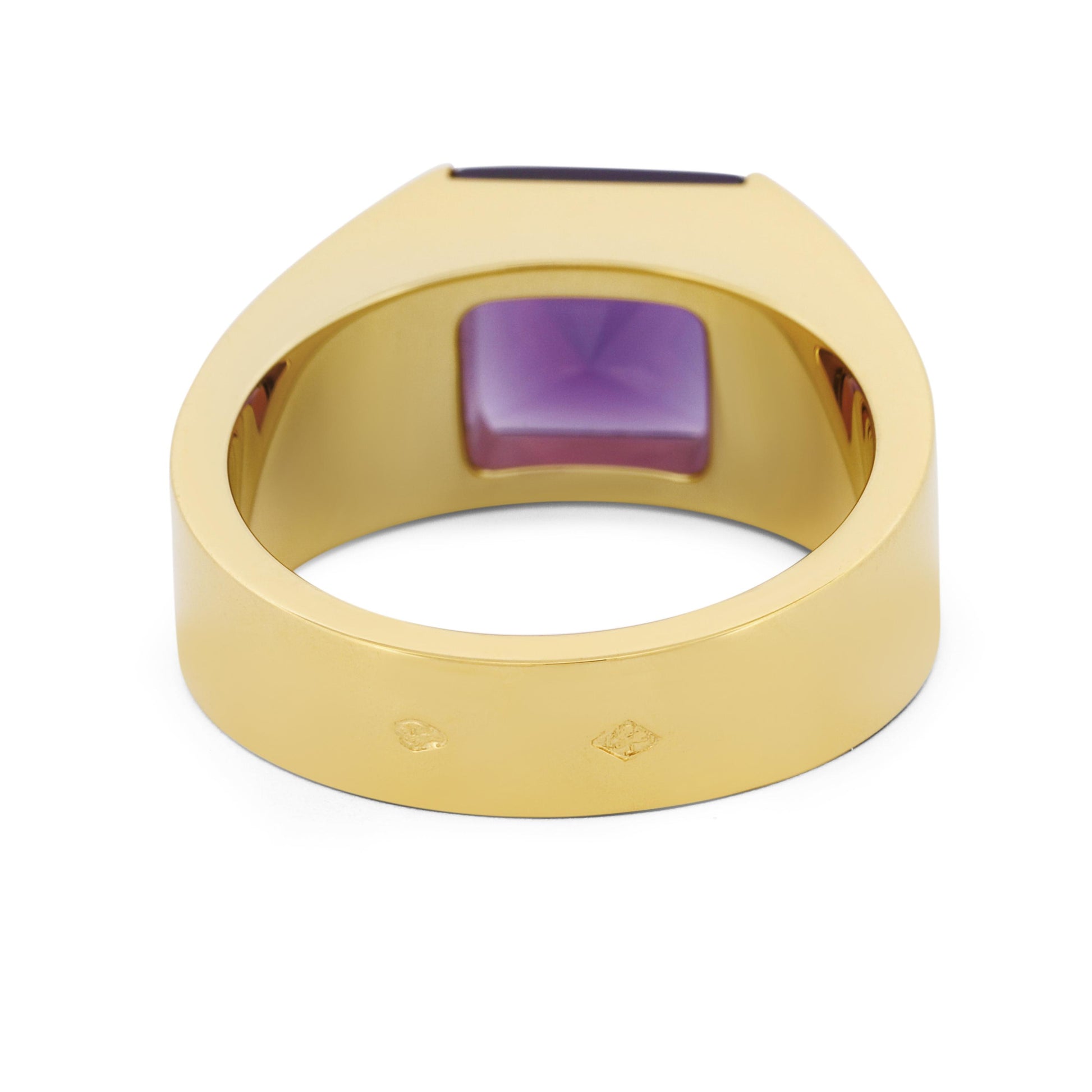 Cartier Tank Ring in 18k Yellow Gold with Amethyst Box & Papers 8mm Size 52 (6)