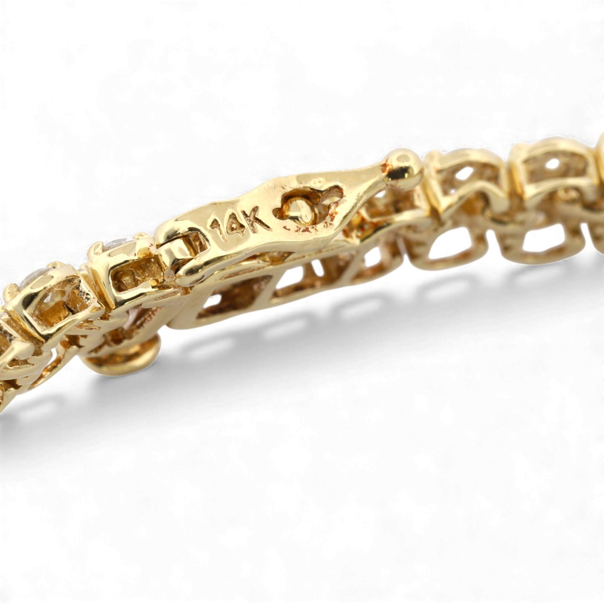 Three-Row Diamond Link Bracelet in 14k Yellow Gold 2.75ct
