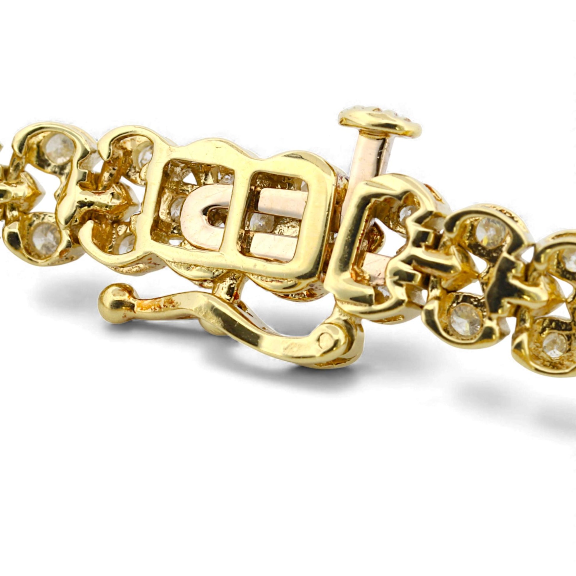 Three-Row Diamond Link Bracelet in 14k Yellow Gold 2.75ct