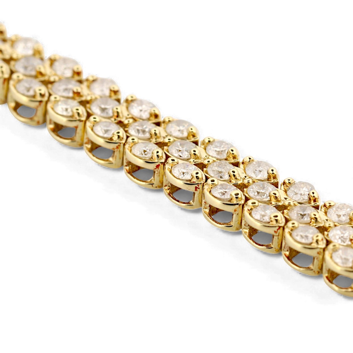 Three-Row Diamond Link Bracelet in 14k Yellow Gold 2.75ct