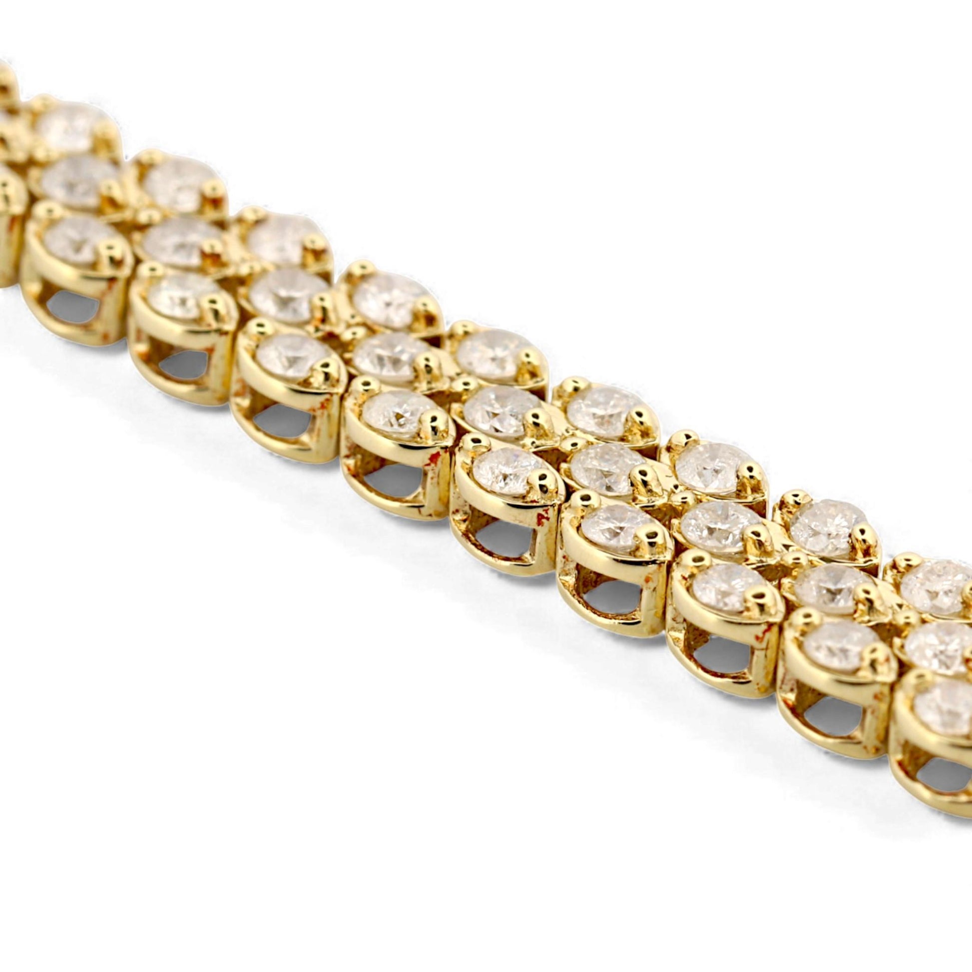 Three-Row Diamond Link Bracelet in 14k Yellow Gold 2.75ct