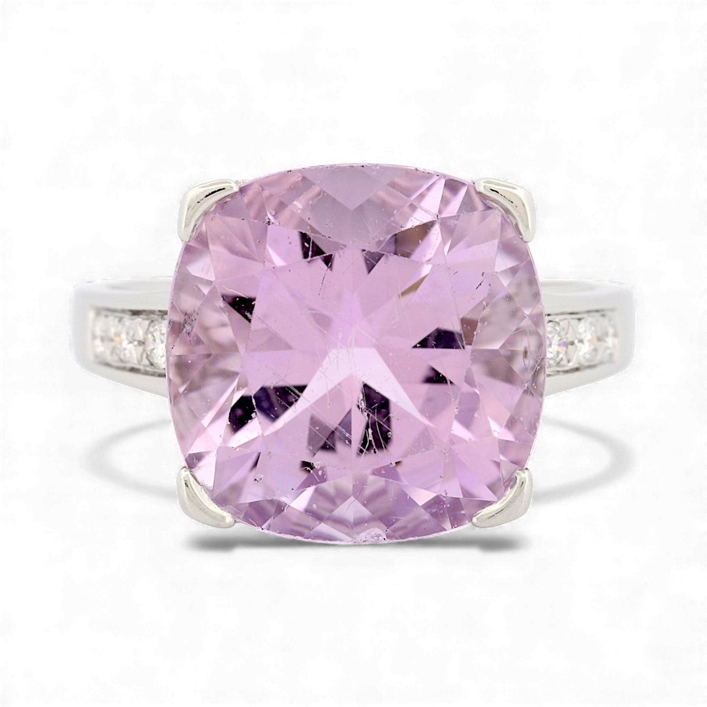 Mauboussin Gueule d’Amour 18K White Gold Rose de France & Diamond Ring