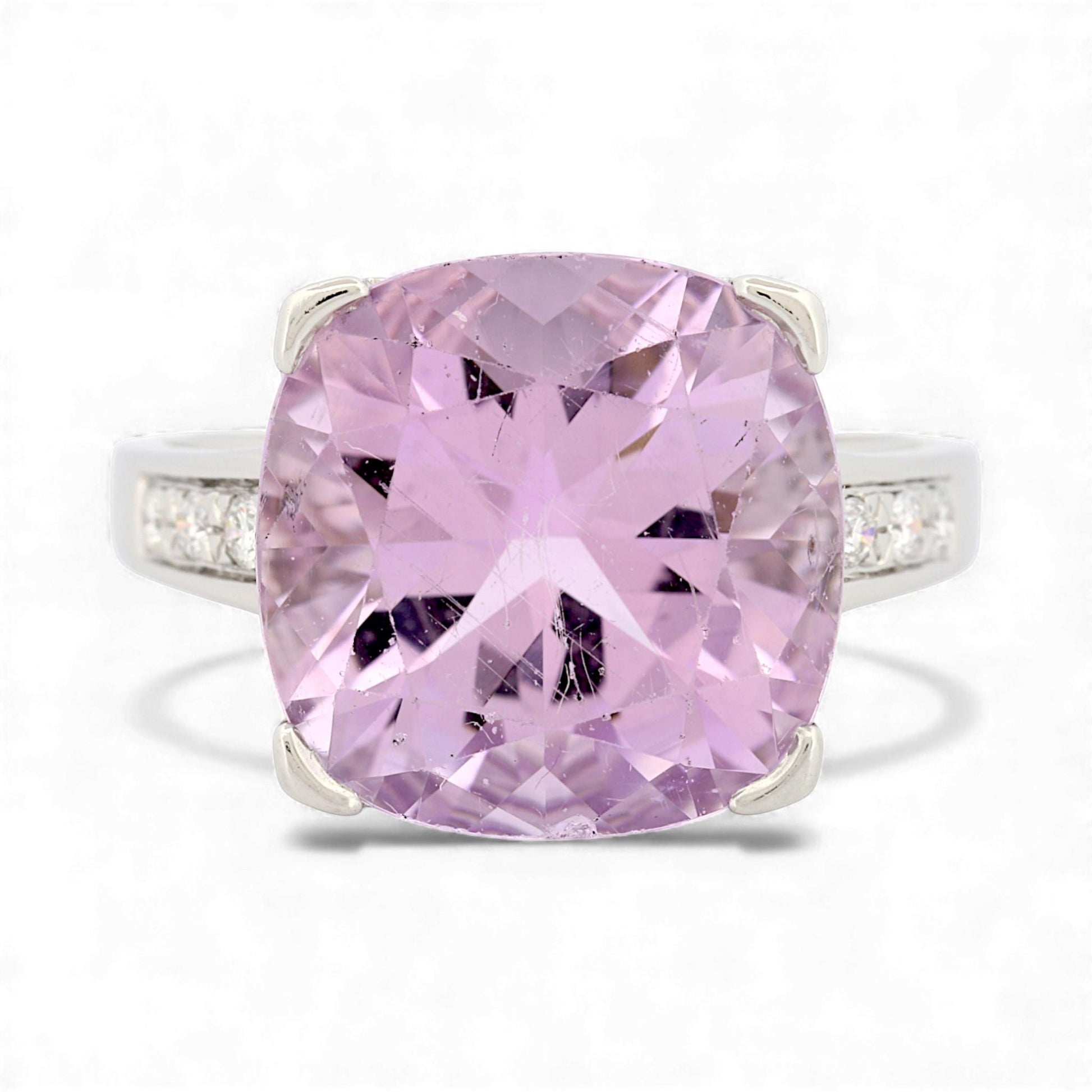 Mauboussin Gueule d’Amour 18K White Gold Rose de France & Diamond Ring