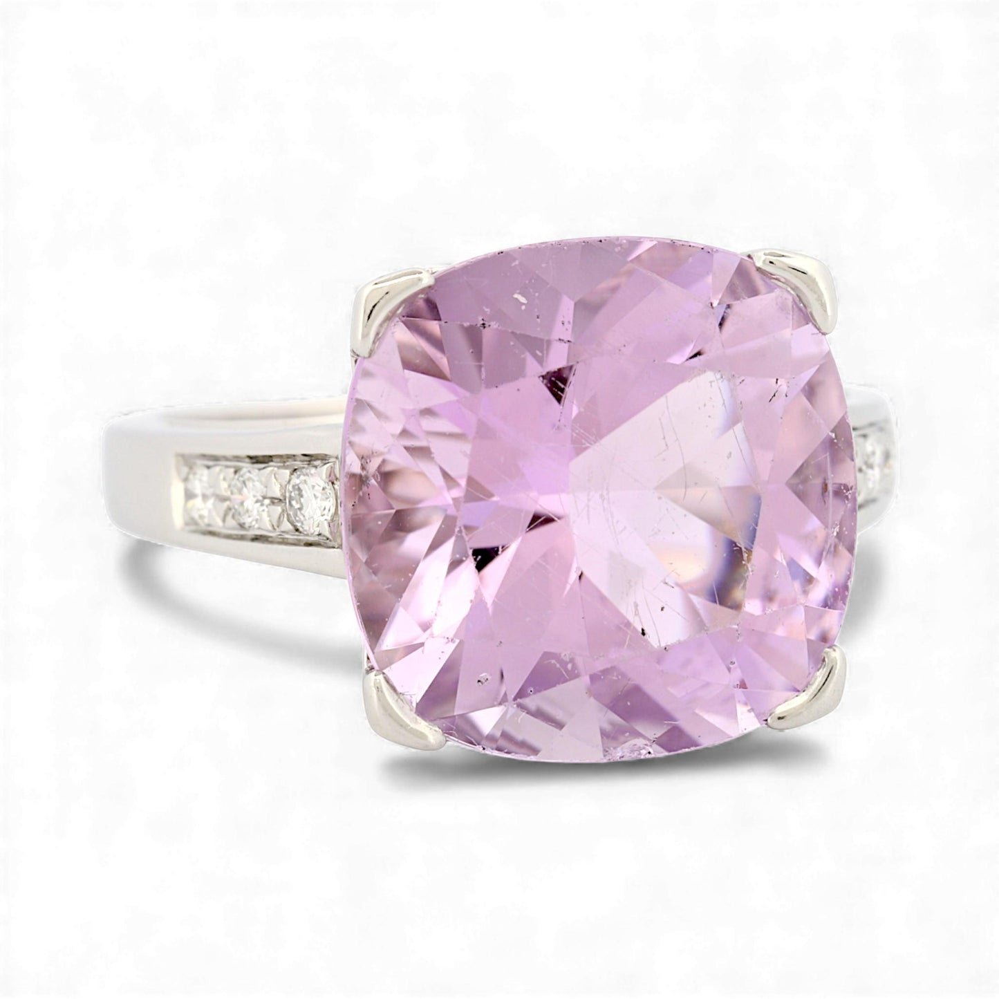 Mauboussin Gueule d’Amour 18K White Gold Rose de France & Diamond Ring