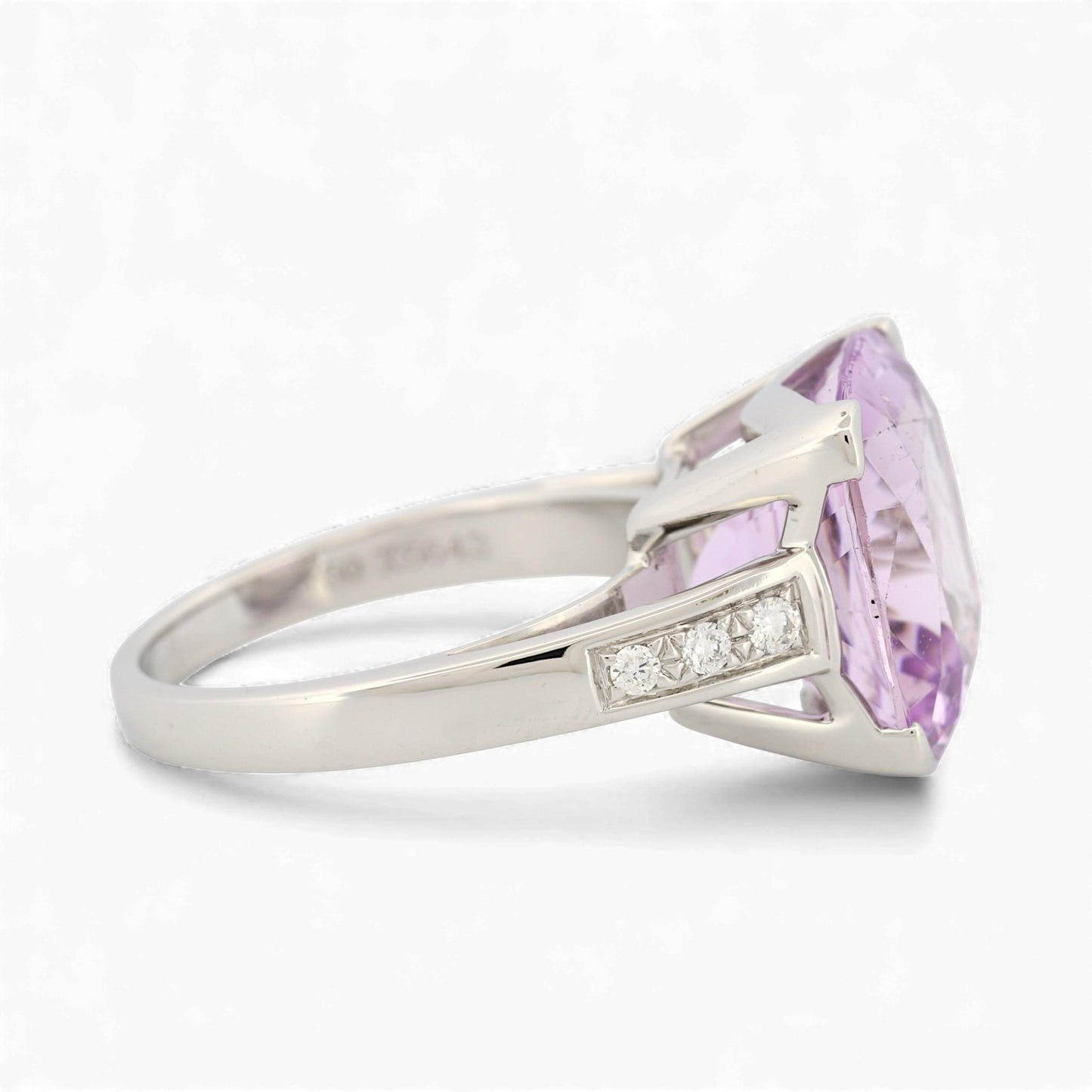 Mauboussin Gueule d’Amour 18K White Gold Rose de France & Diamond Ring