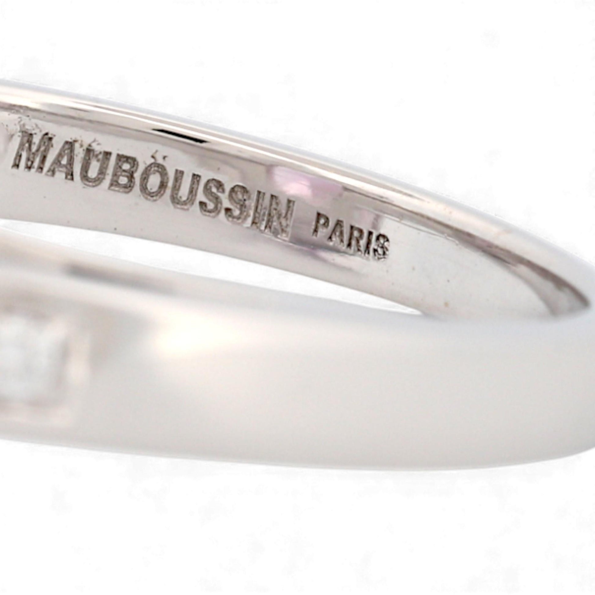 Mauboussin Gueule d’Amour 18K White Gold Rose de France & Diamond Ring