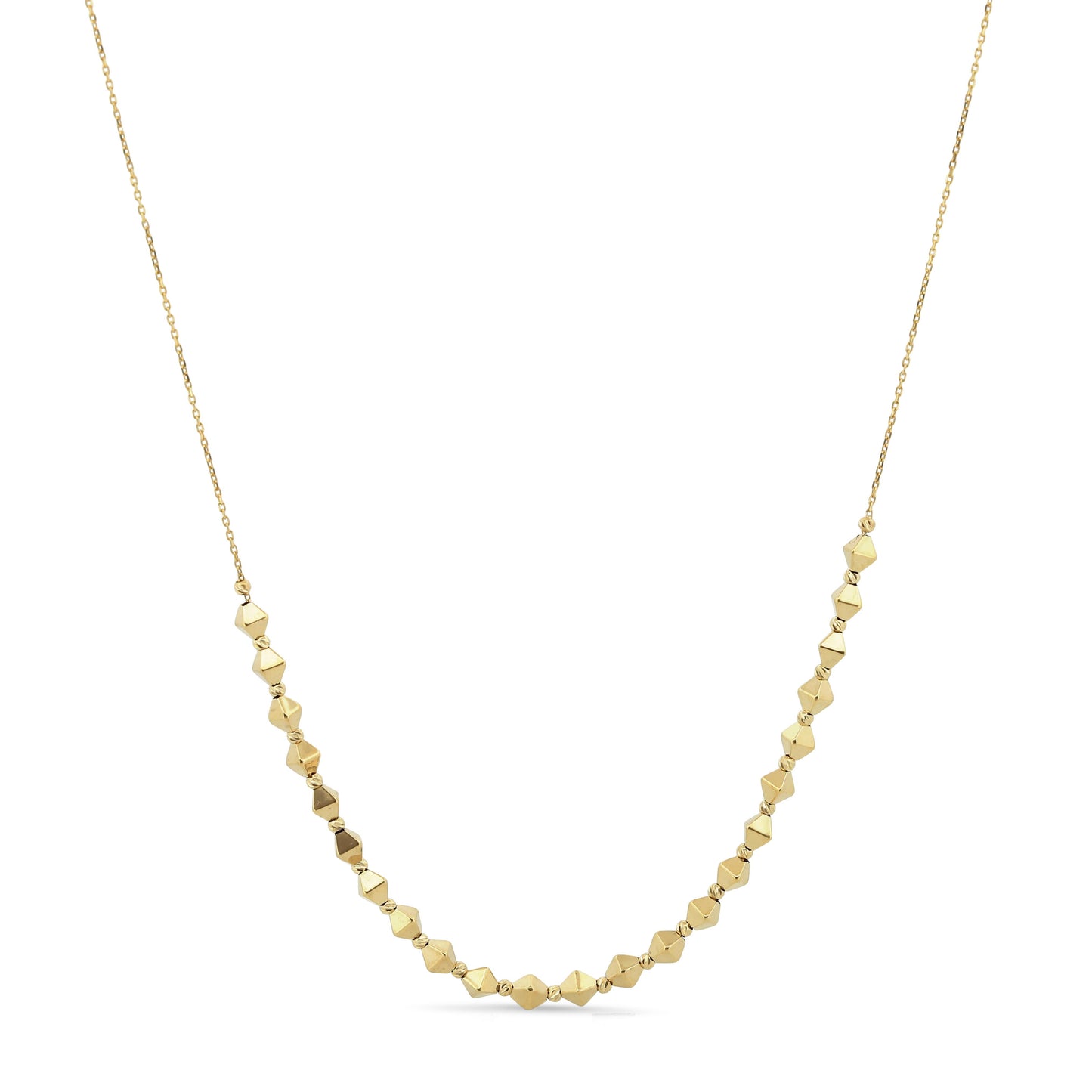 14k Yellow Gold Geometric Minimalist Statement Chain Necklace