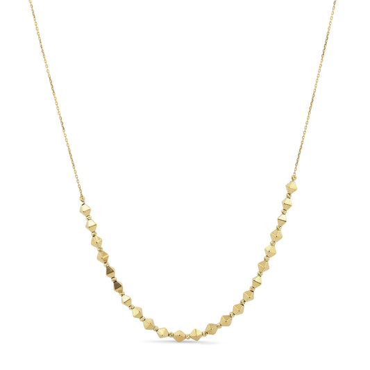 14k Yellow Gold Geometric Minimalist Statement Chain Necklace