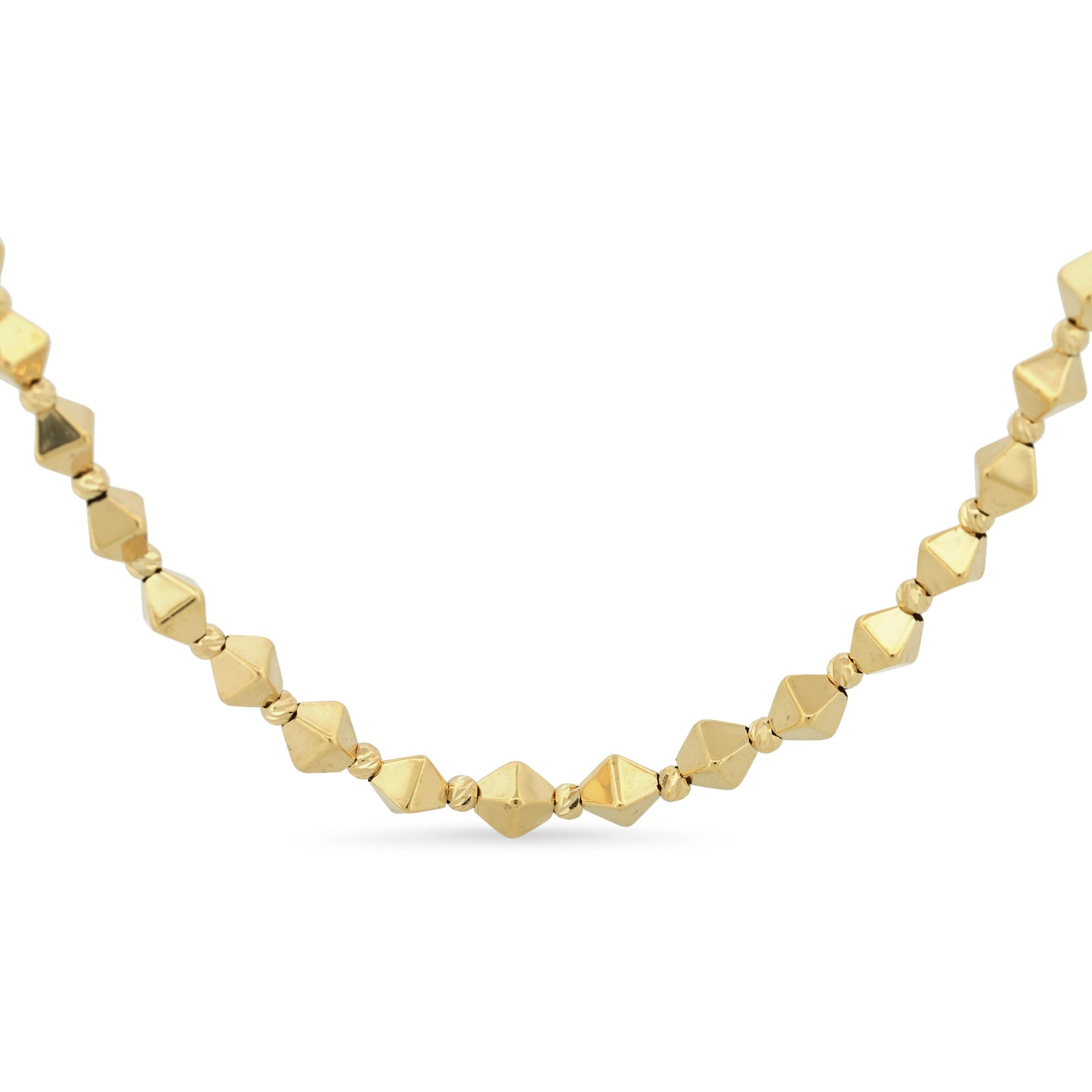 14k Yellow Gold Geometric Minimalist Statement Chain Necklace