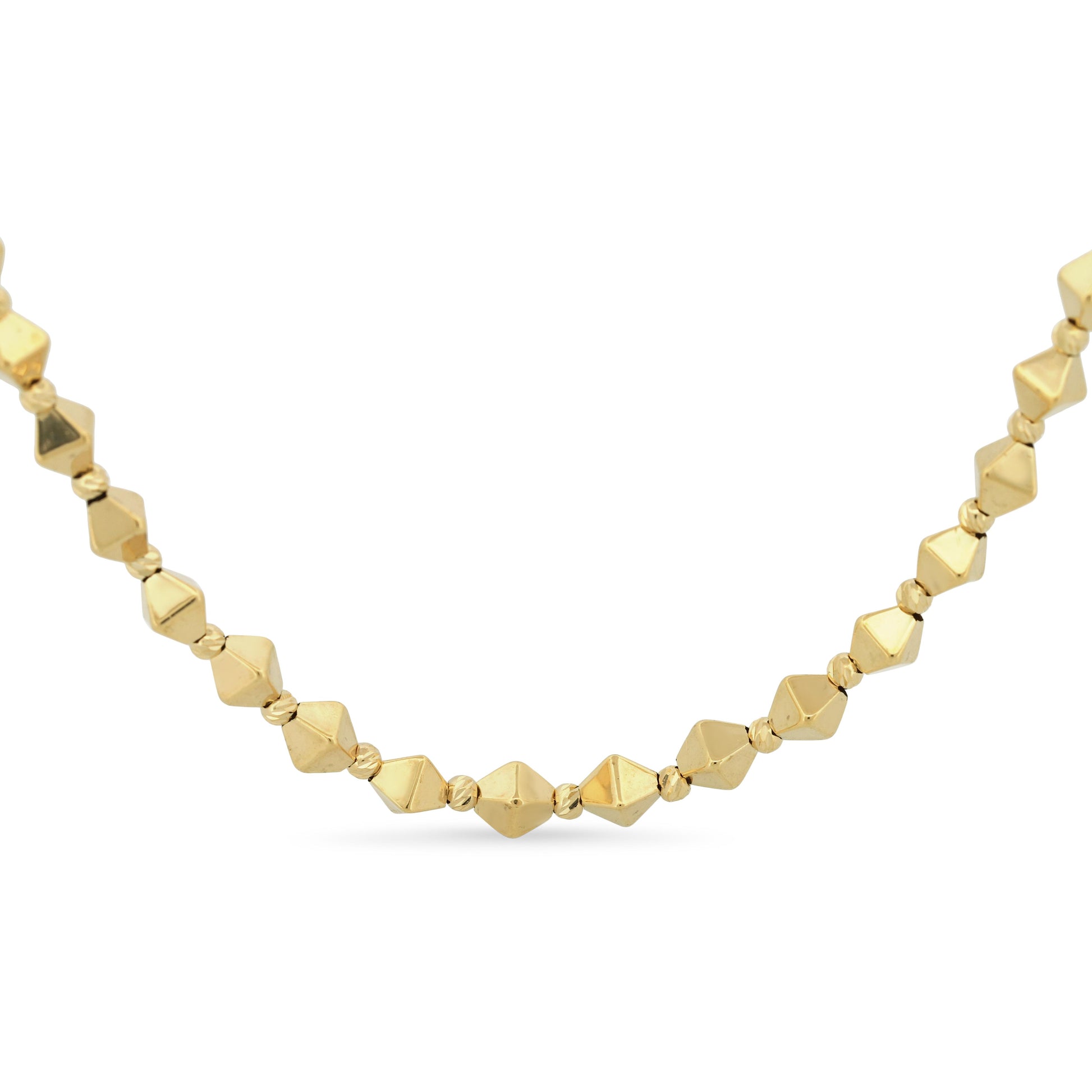 14k Yellow Gold Geometric Minimalist Statement Chain Necklace