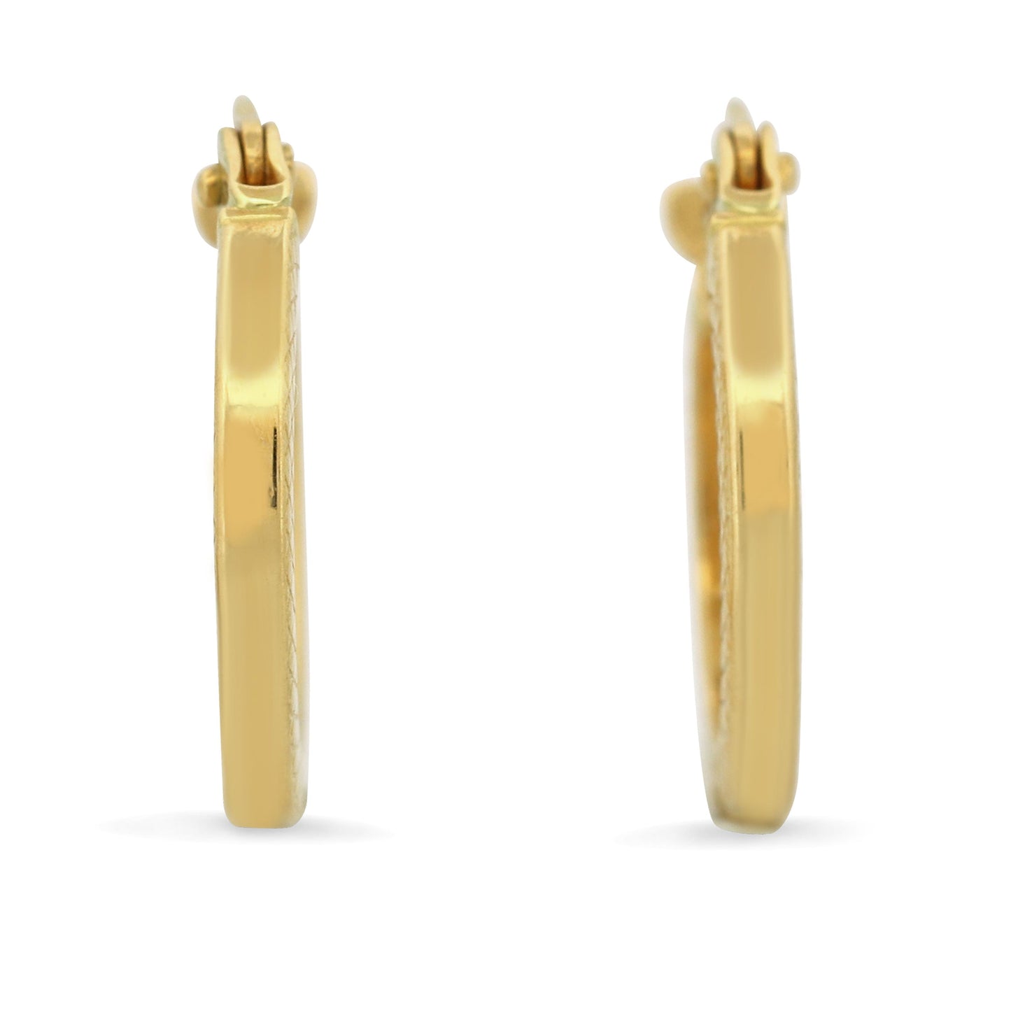 18k Yellow Gold Small Hoop Earrings with Hinge Clasp