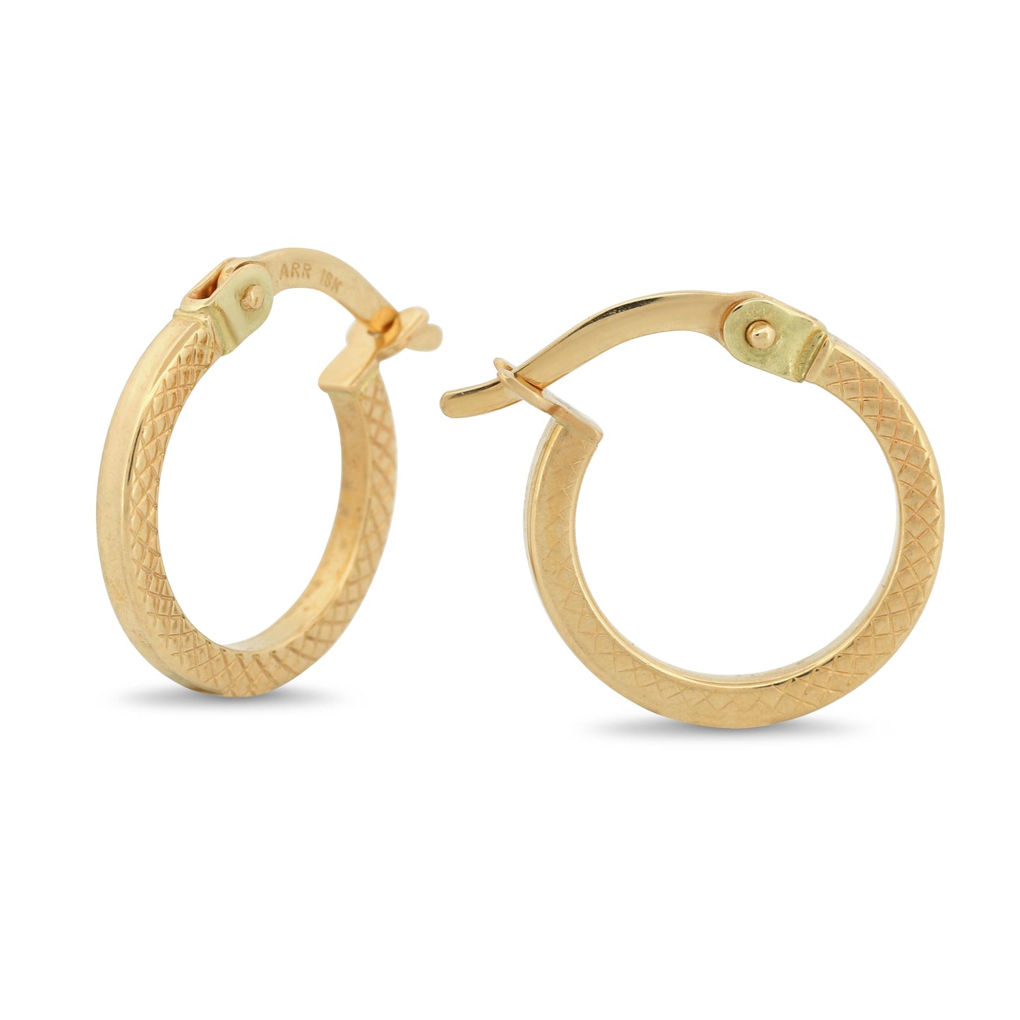 18k Yellow Gold Small Hoop Earrings with Hinge Clasp