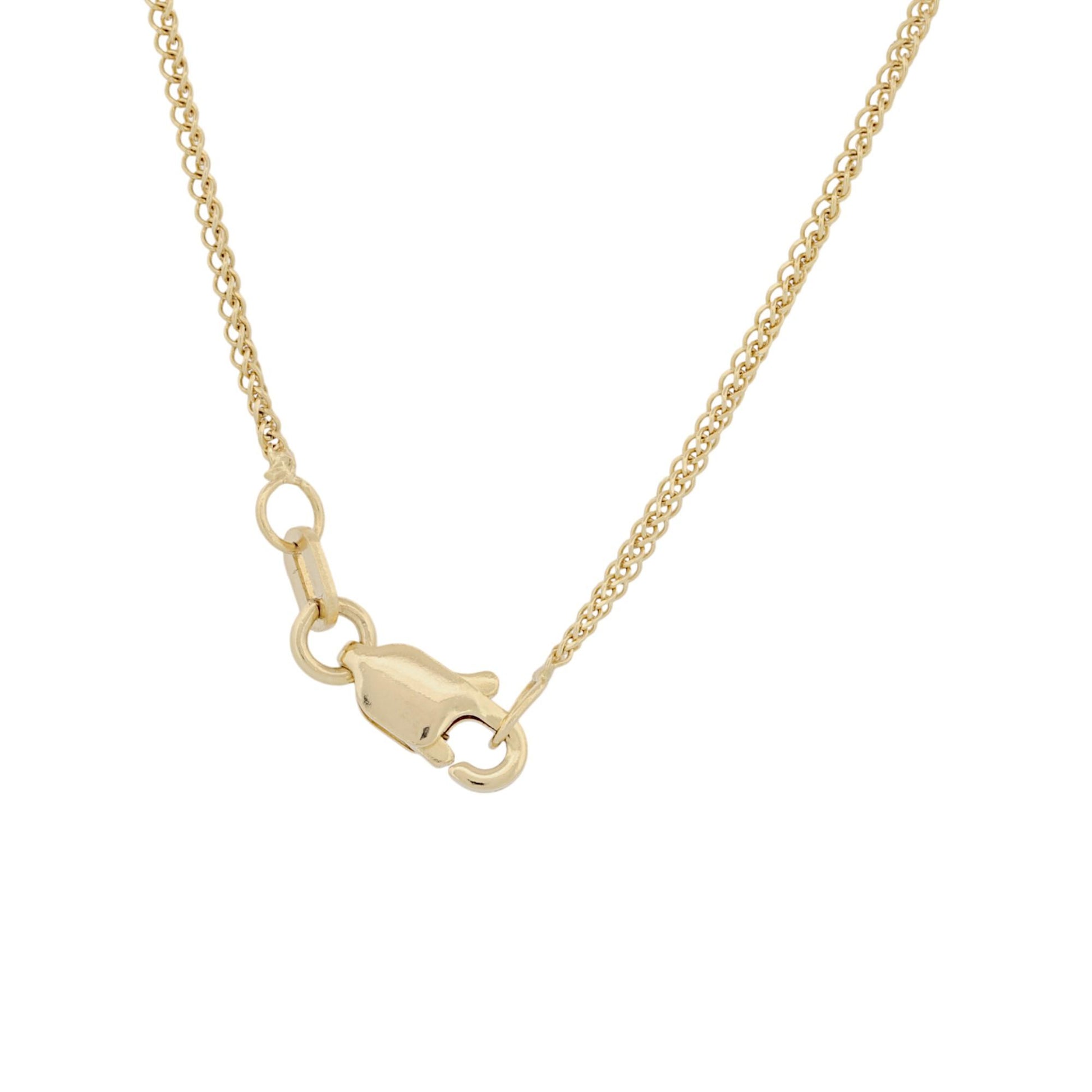 18k Gold Tulip Seashell Pendant Necklace with 14k Gold Fine Curb Chain