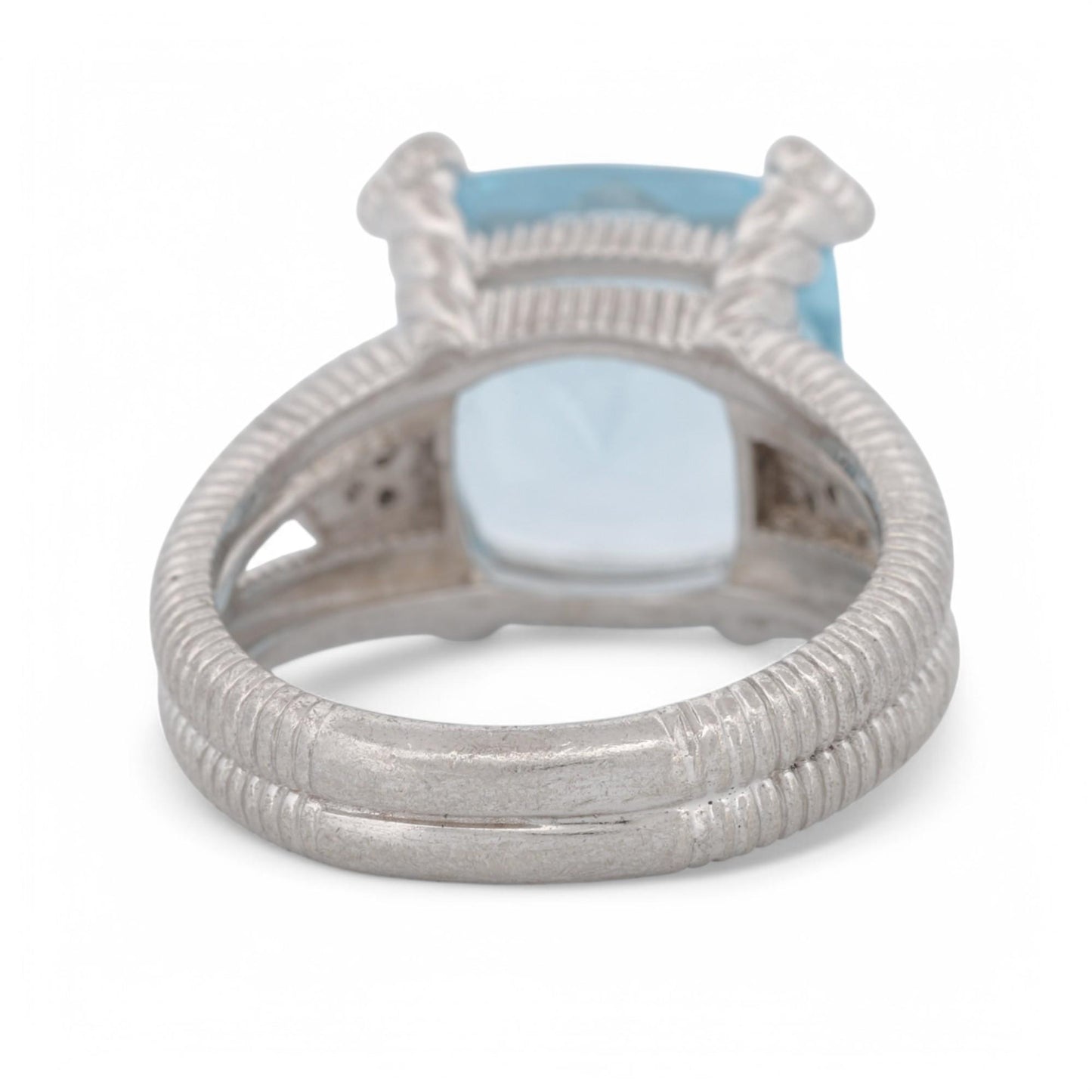 Judith Ripka Blue Topaz Diamonique Statement Ring in Sterling Silver