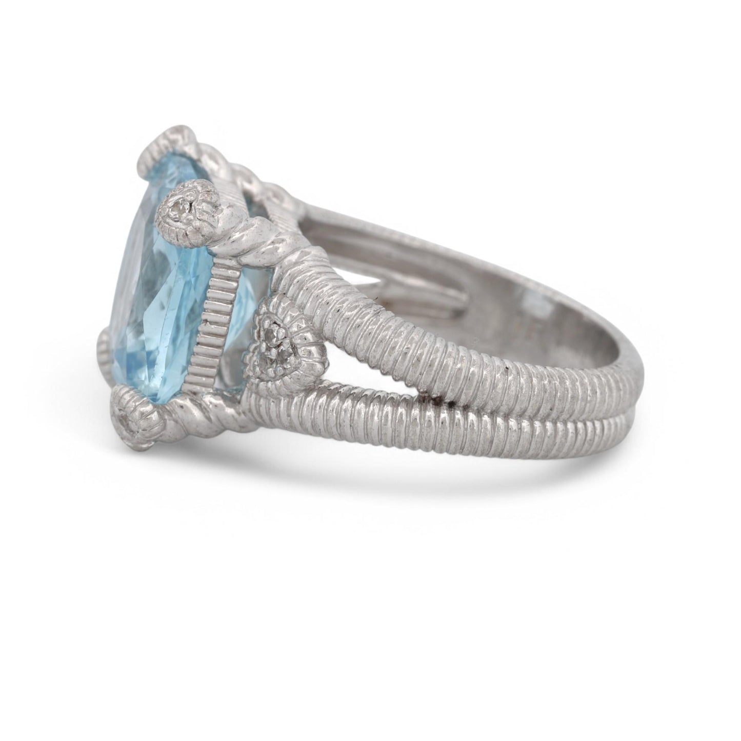 Judith Ripka Blue Topaz Diamonique Statement Ring in Sterling Silver