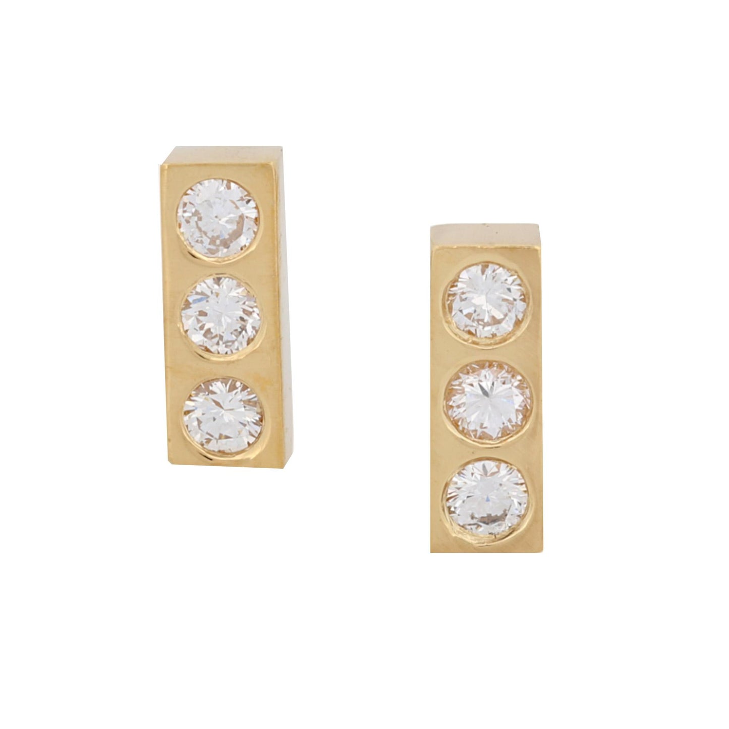 Jennifer Rivera Minimo Diamond Stud Earrings in 18k Yellow Gold