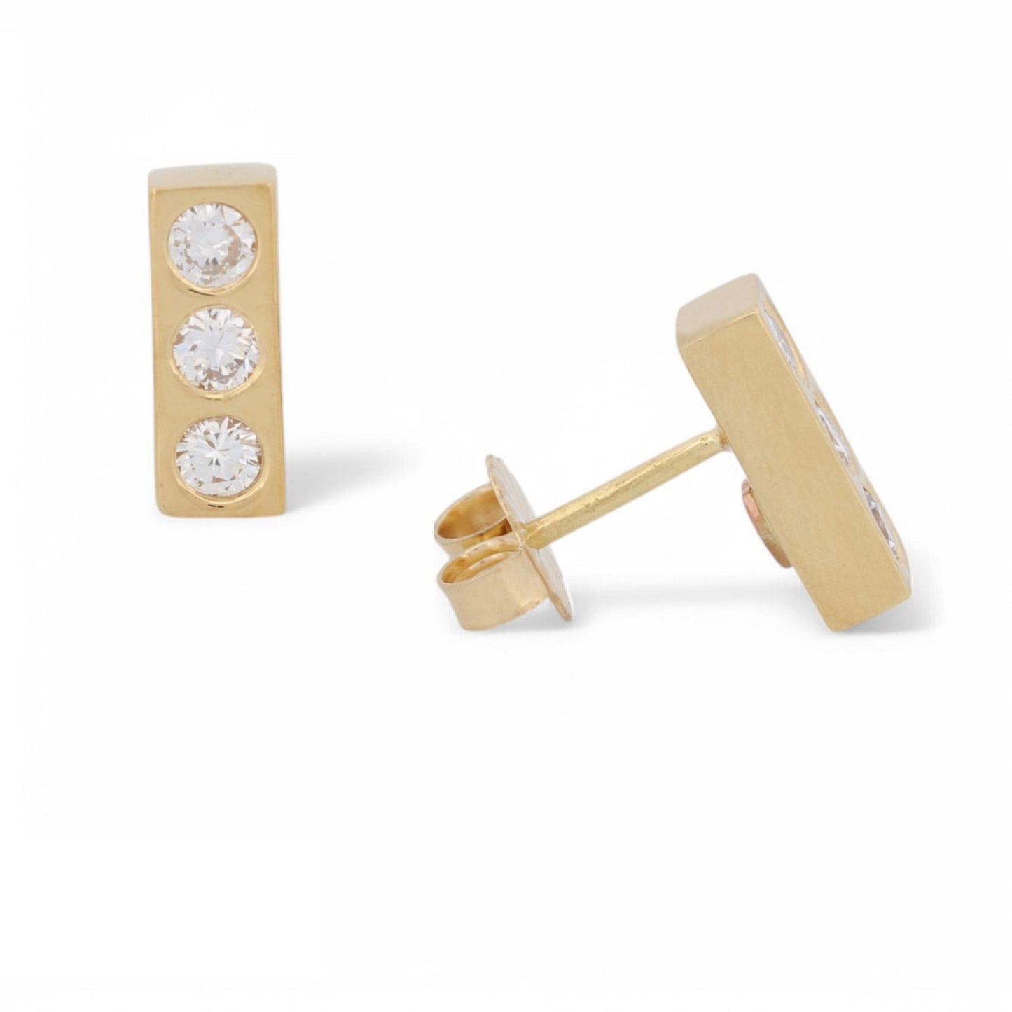 Jennifer Rivera Minimo Diamond Stud Earrings in 18k Yellow Gold