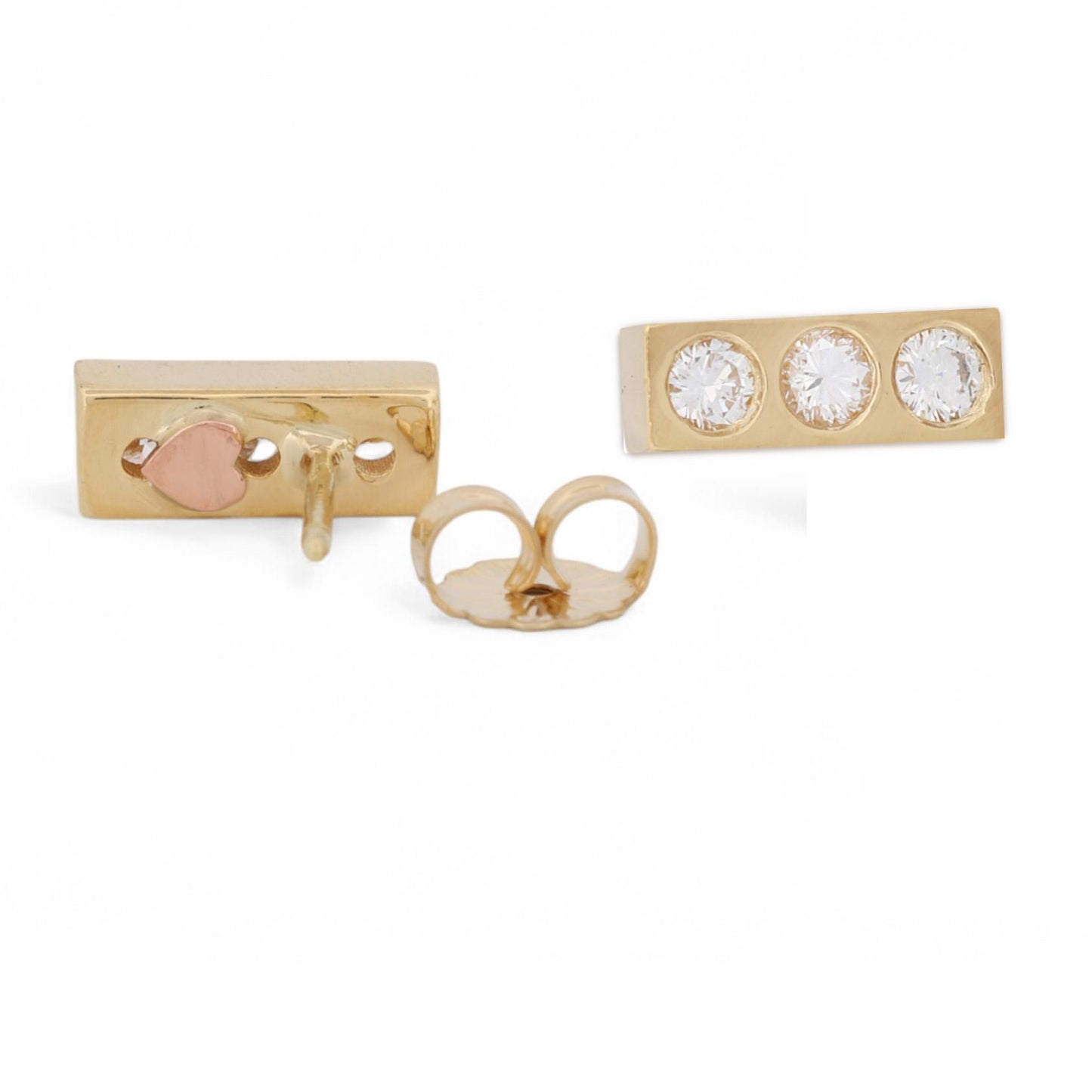 Jennifer Rivera Minimo Diamond Stud Earrings in 18k Yellow Gold