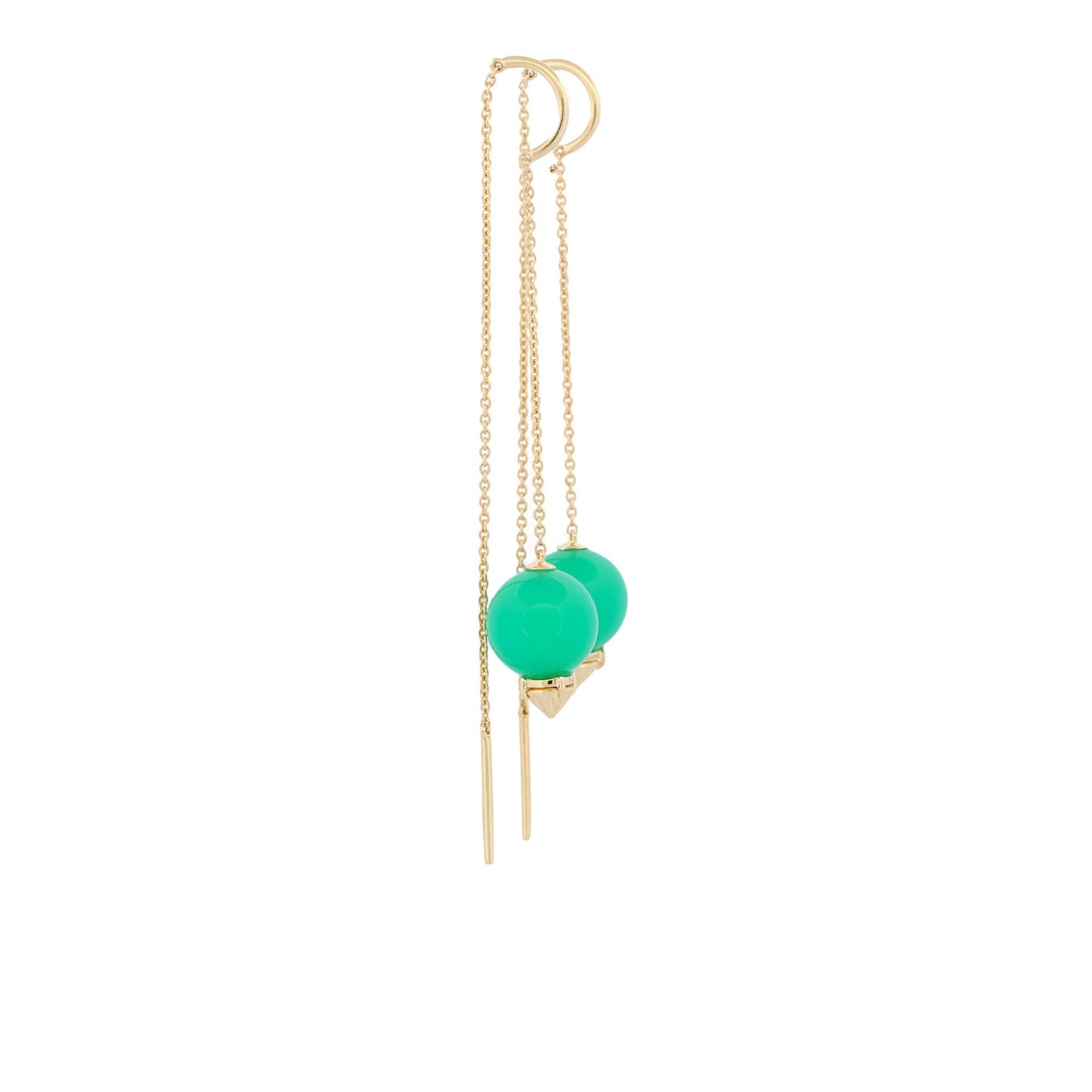 Phillips House 14k Gold Chrysoprase Thread Earrings – Modern & Chic