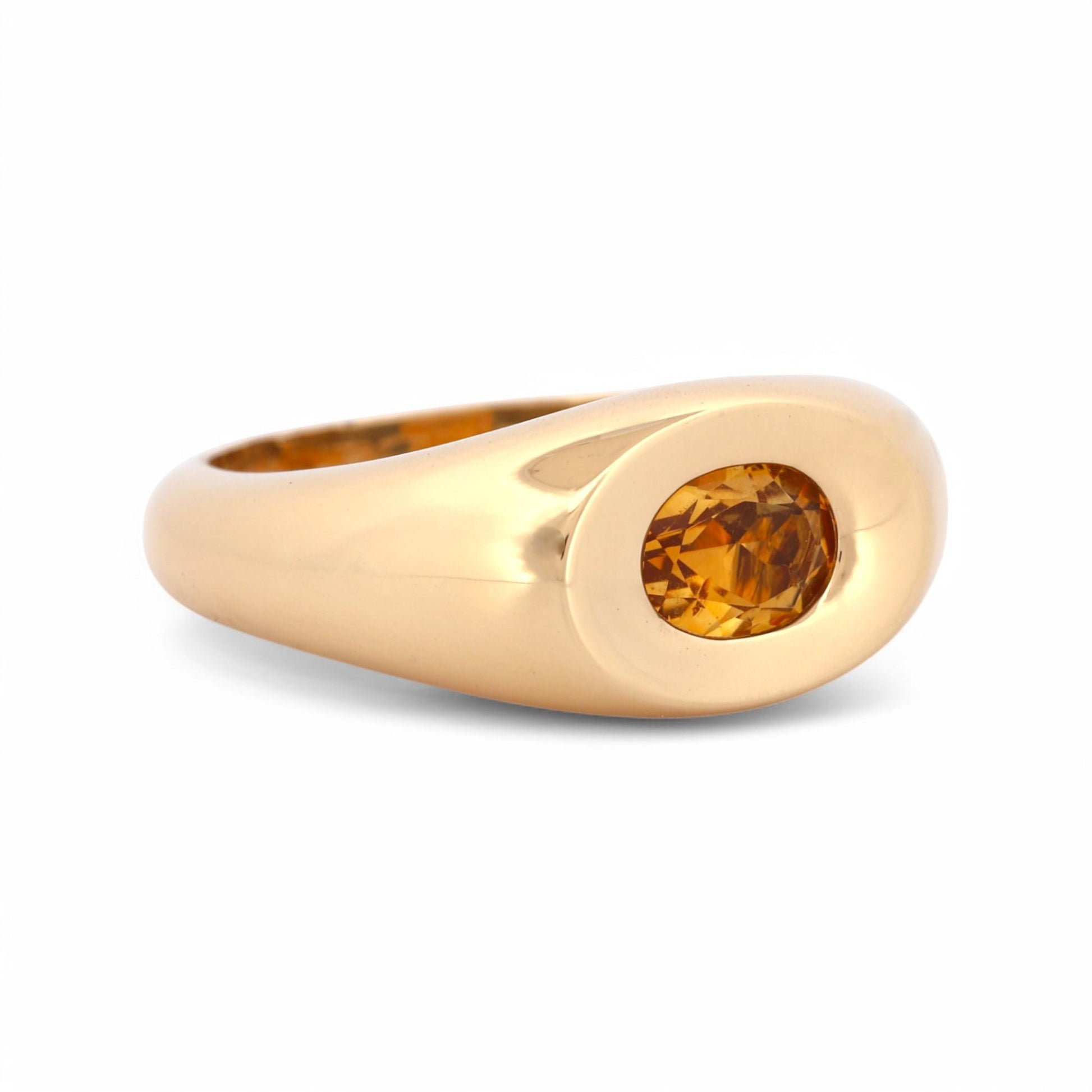 Mauboussin 18k Yellow Gold Citrine Ring – French-Made, Size 7.5