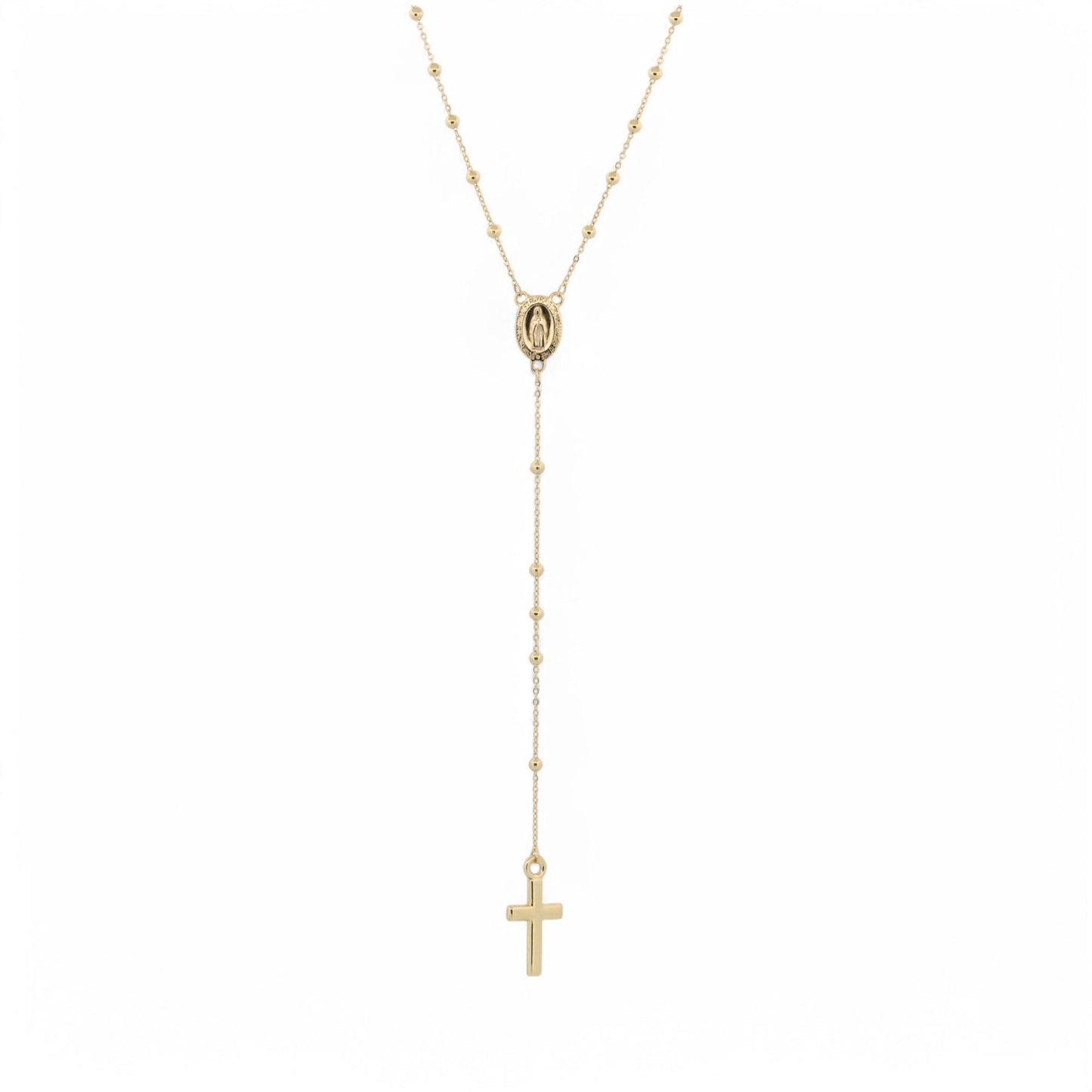 New Rosary Necklace in 14k Yellow Gold Religious Jewelry