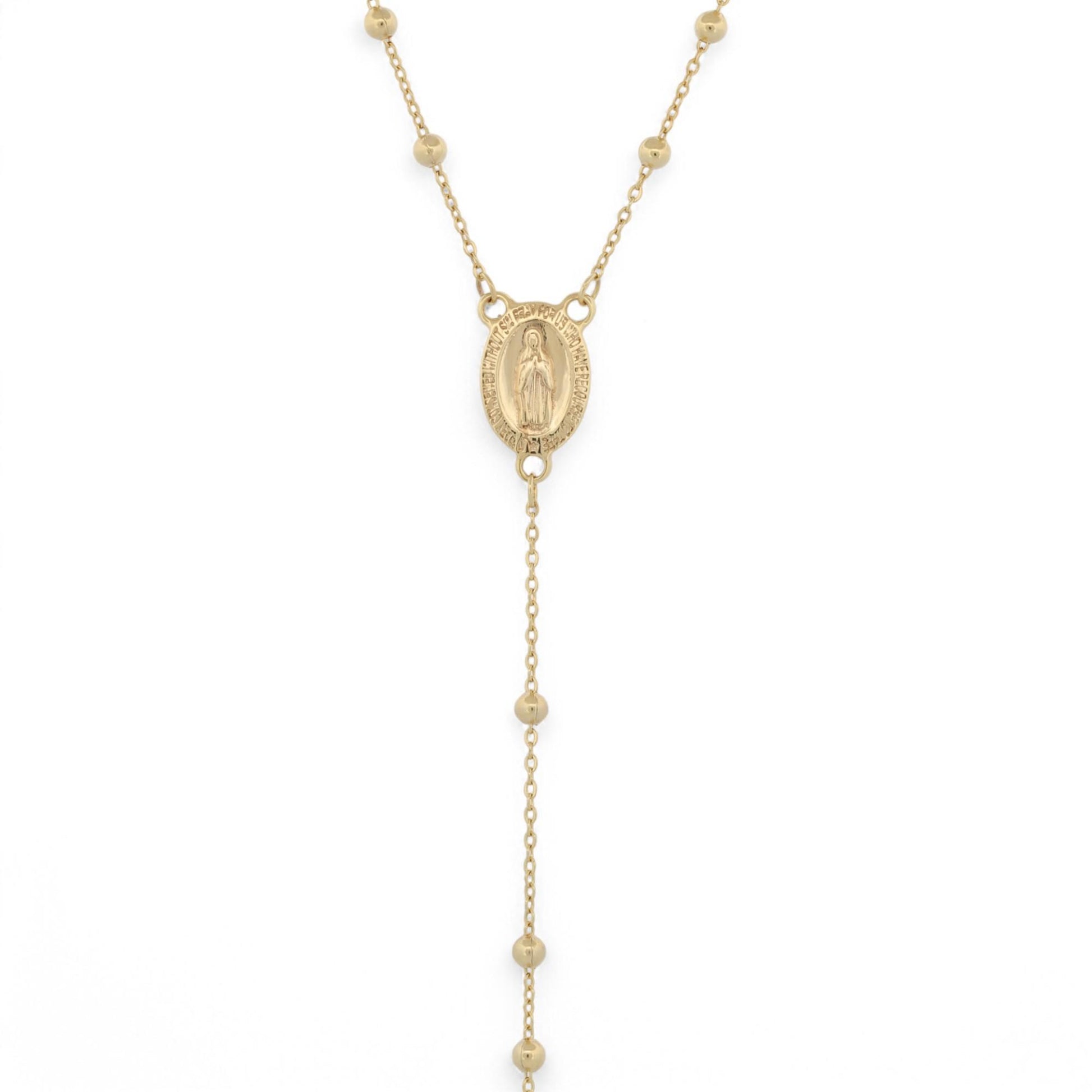 New Rosary Necklace in 14k Yellow Gold Religious Jewelry