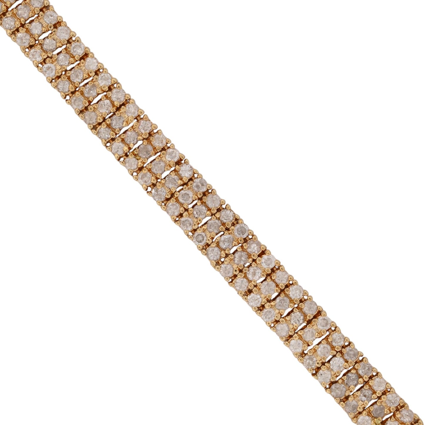 14k Gold 3-Row Diamond Tennis Bracelet – 4.5ct Natural Diamonds, 6.75”