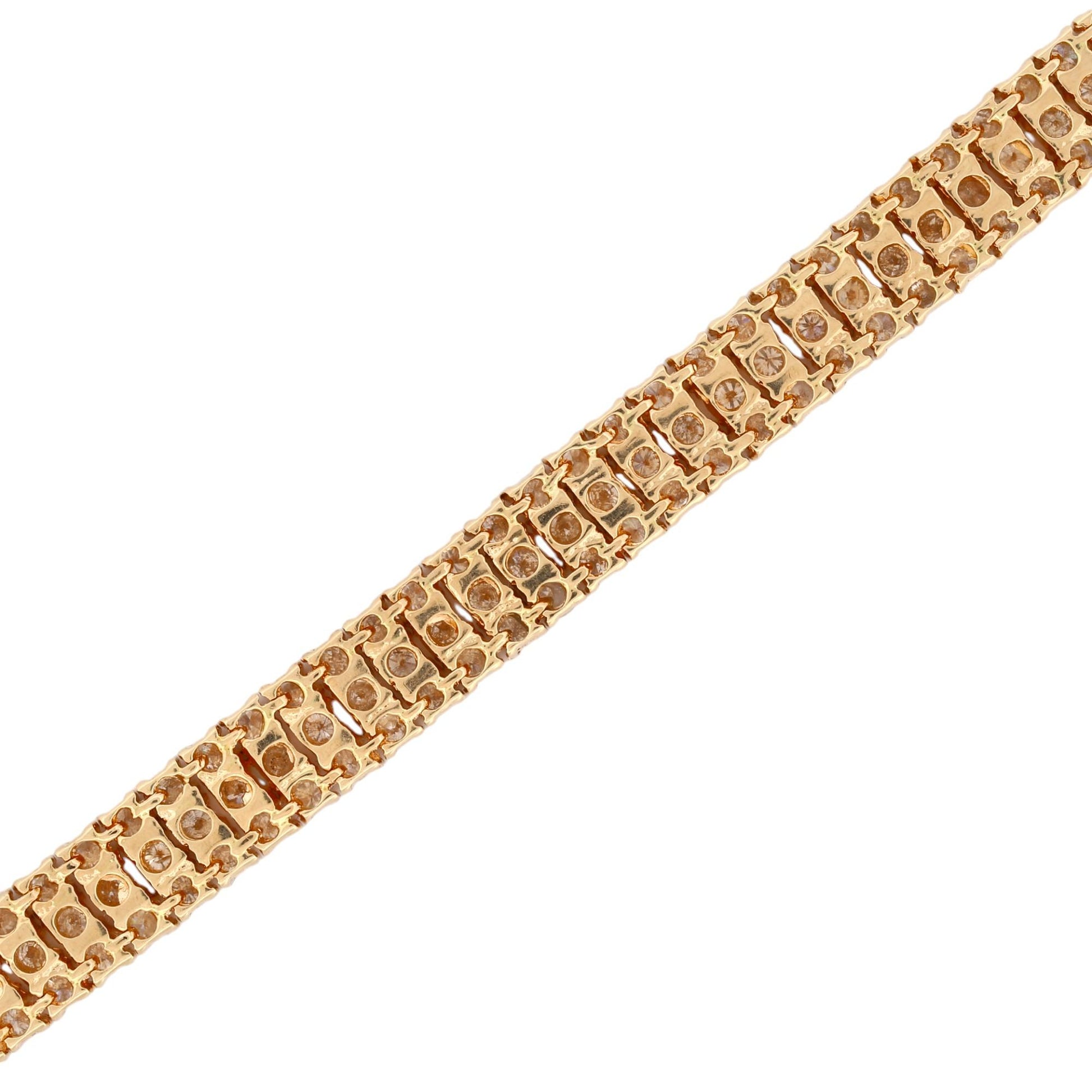 14k Gold 3-Row Diamond Tennis Bracelet – 4.5ct Natural Diamonds, 6.75”