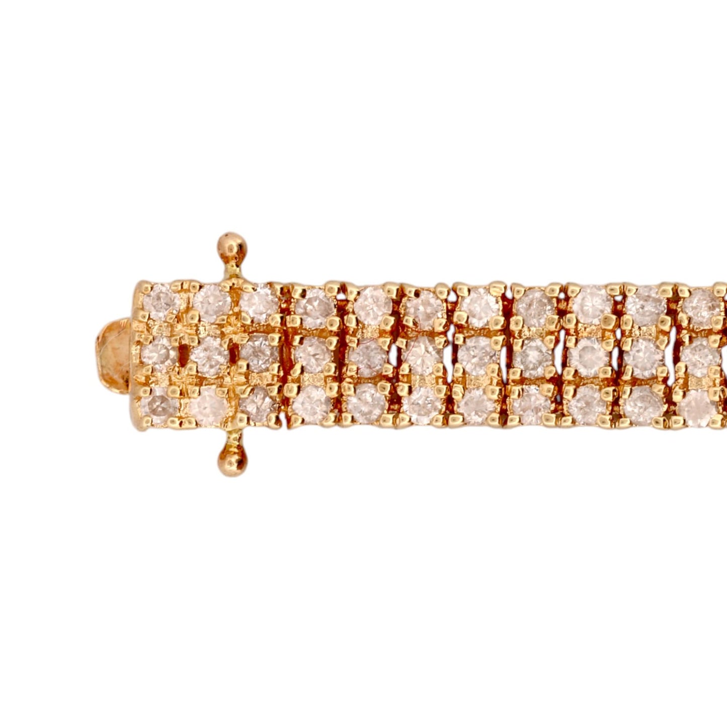 14k Gold 3-Row Diamond Tennis Bracelet – 4.5ct Natural Diamonds, 6.75”