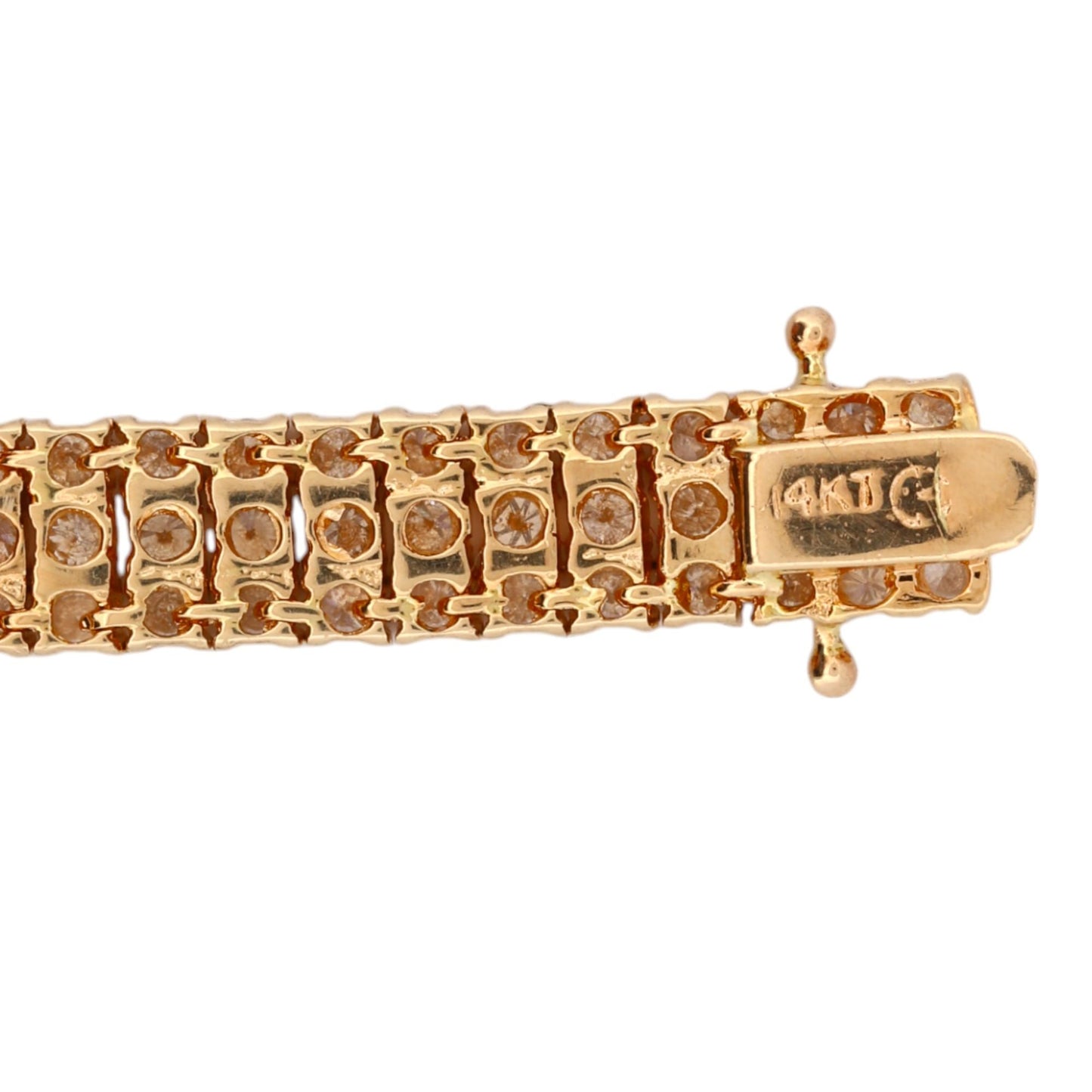 14k Gold 3-Row Diamond Tennis Bracelet – 4.5ct Natural Diamonds, 6.75”