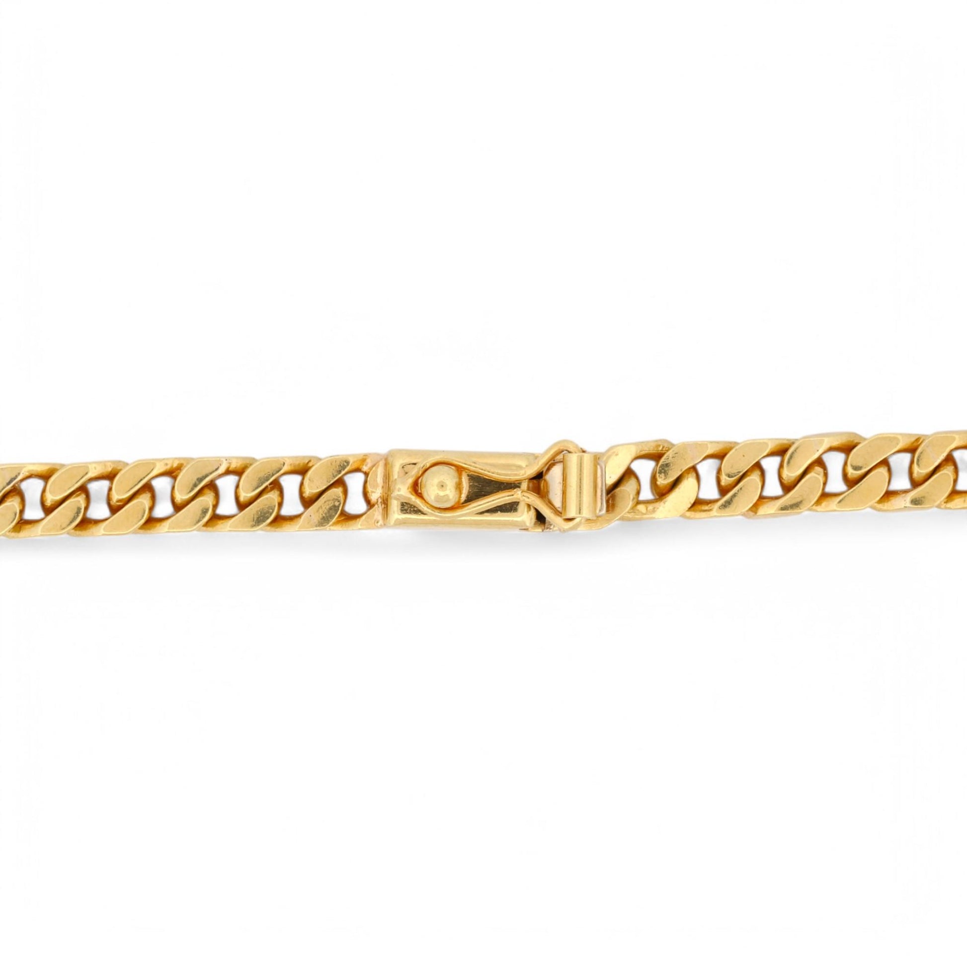 18k Solid Gold Tapered Curb Chain Necklace with Diamond Accents Signed TF