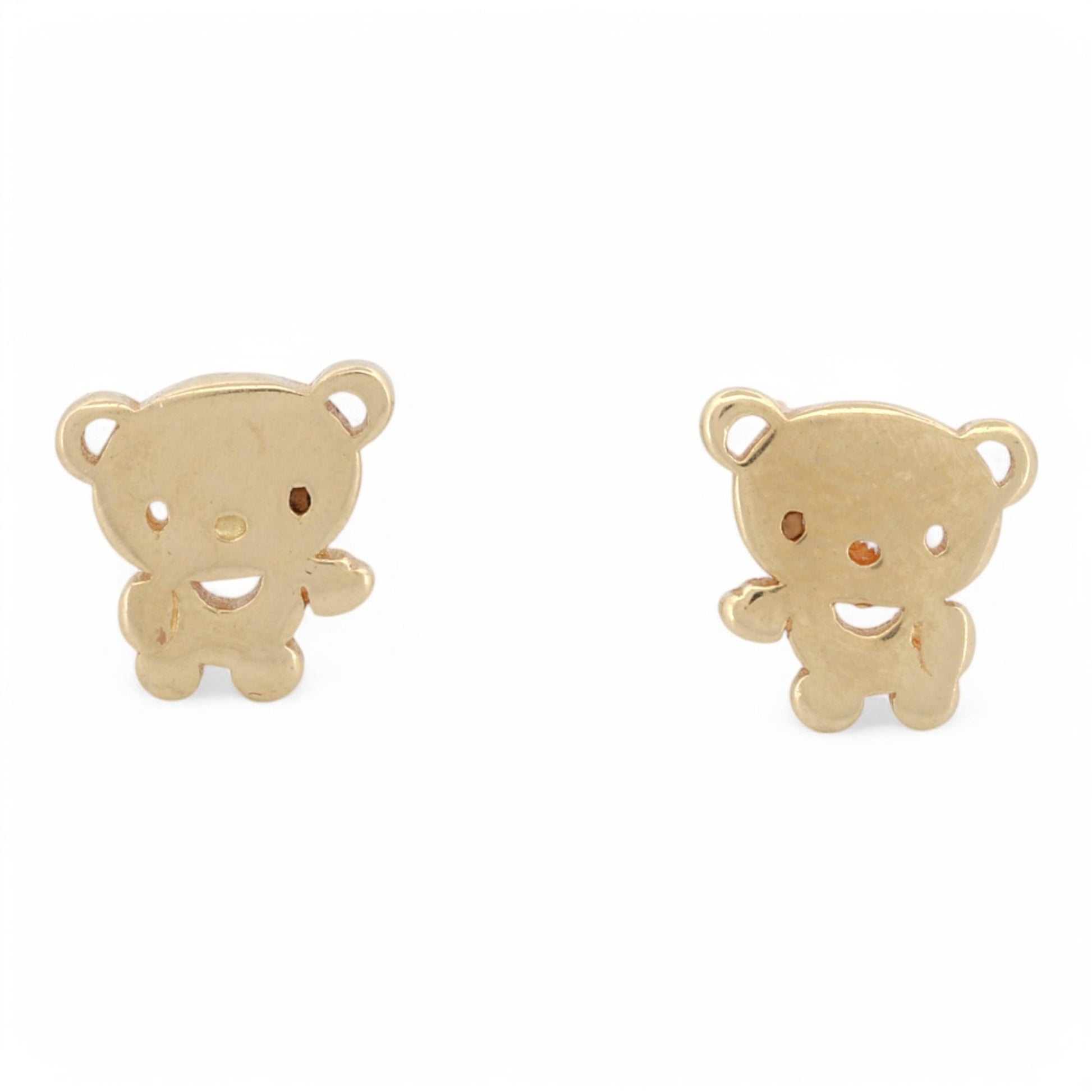 14k Gold Teddy Bear Stud Earrings – Cute & Fun Gift for Girls or Teens, New