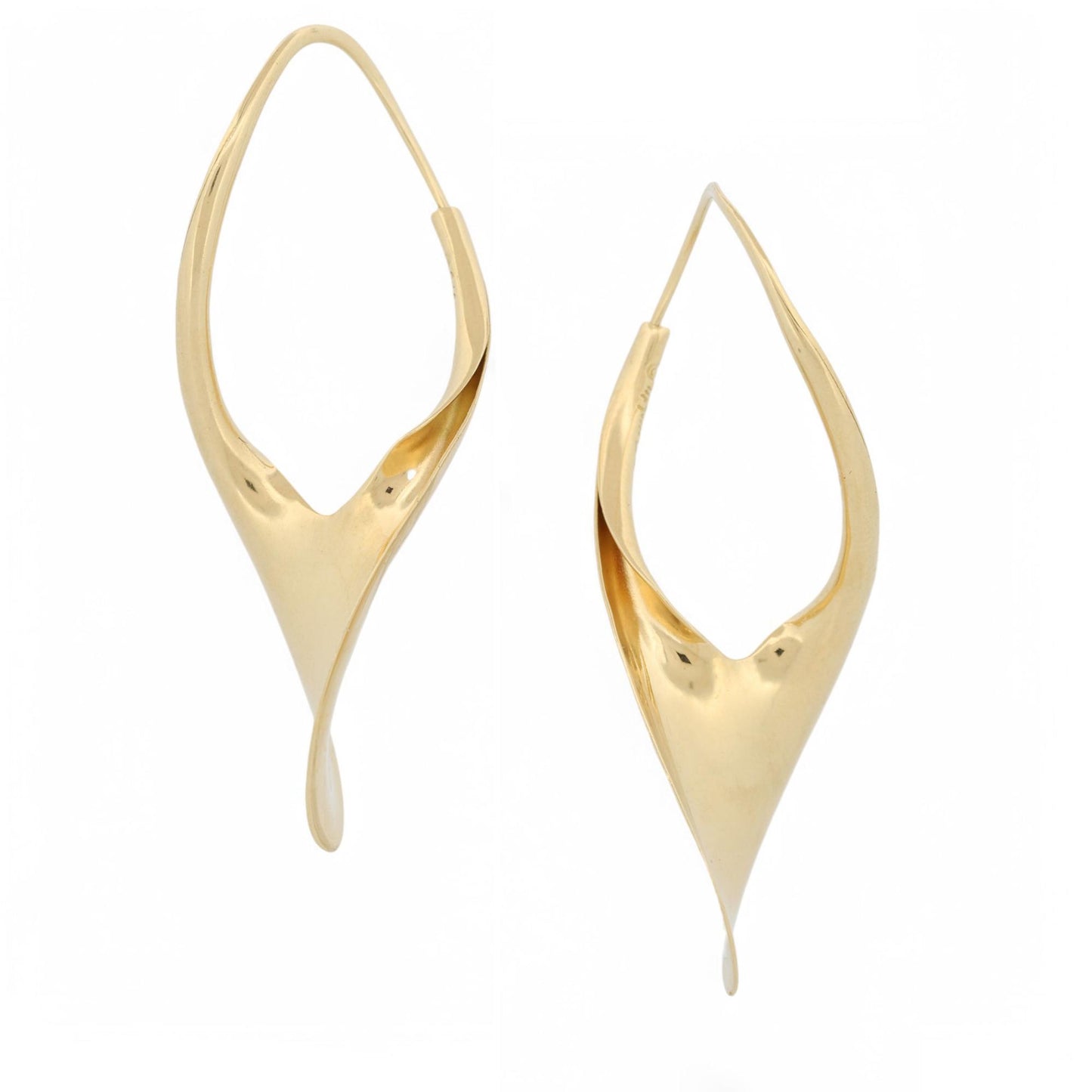 Michael Good 18k Gold Medium Half-Twist Earrings – Handcrafted Sculptural Art