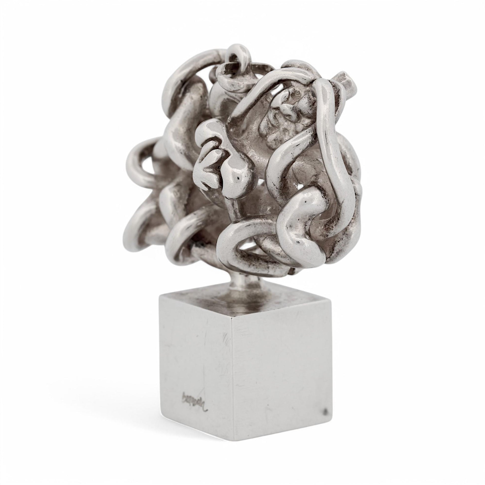 Miguel Berrocal 'Micromento' 1977 Silver Mini Sculpture Pendant – Vintage