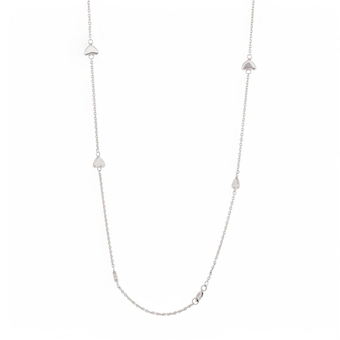 Tiffany & Co. Sterling Silver Heart Lariat Necklace – Classic & Elegant