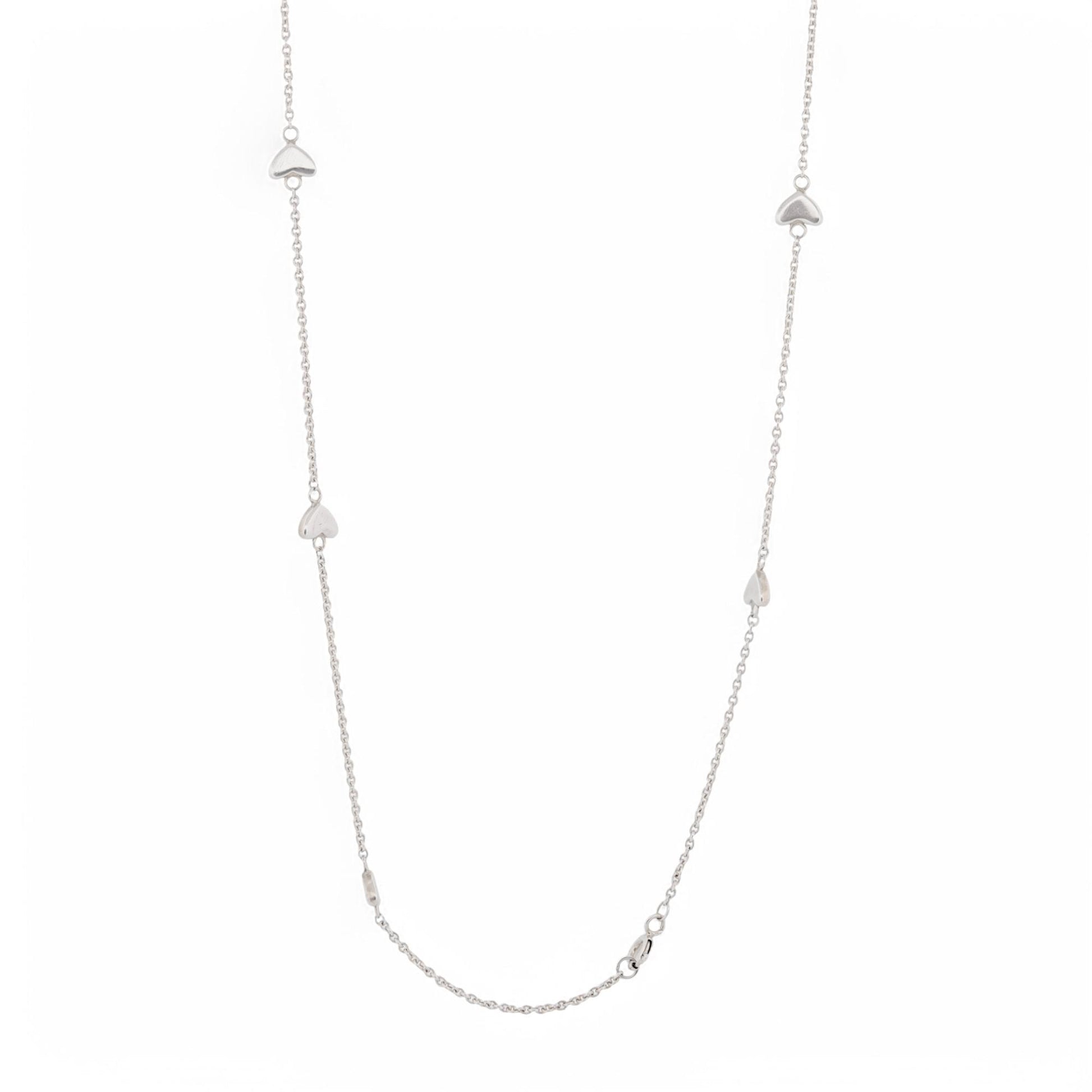 Tiffany & Co. Sterling Silver Heart Lariat Necklace – Classic & Elegant