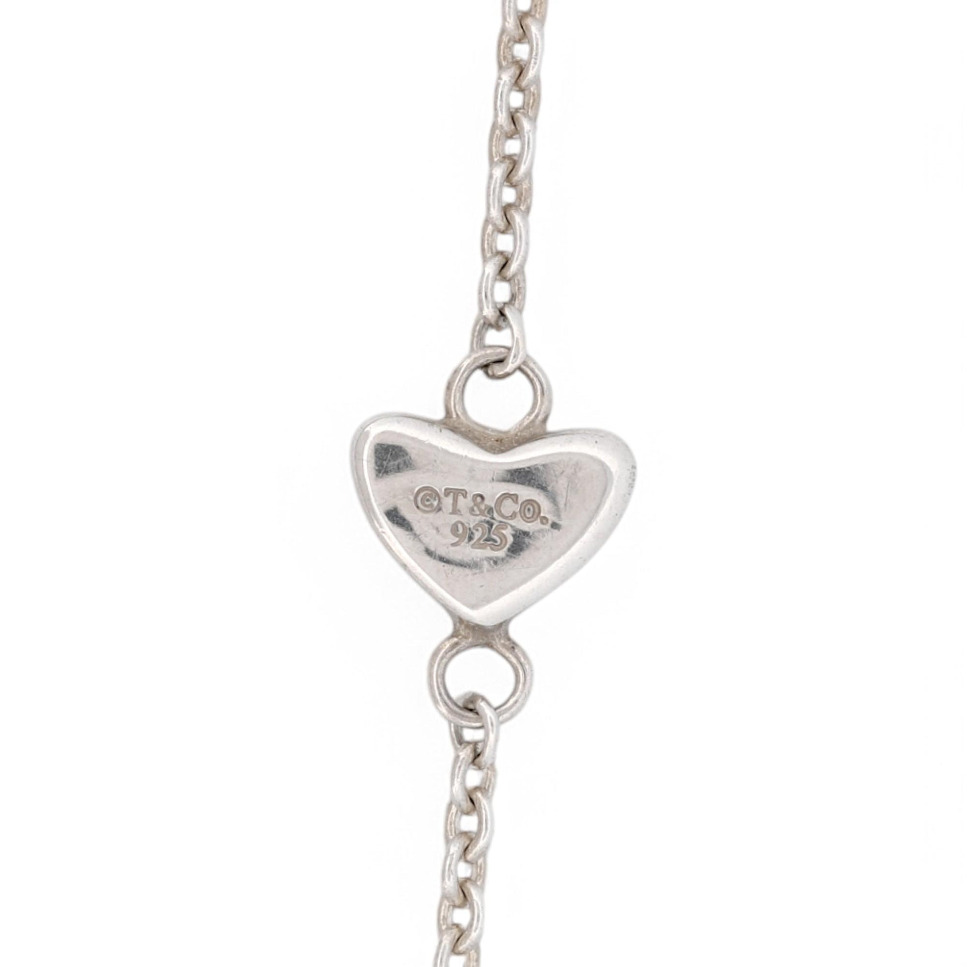 Tiffany & Co. Sterling Silver Heart Lariat Necklace – Classic & Elegant