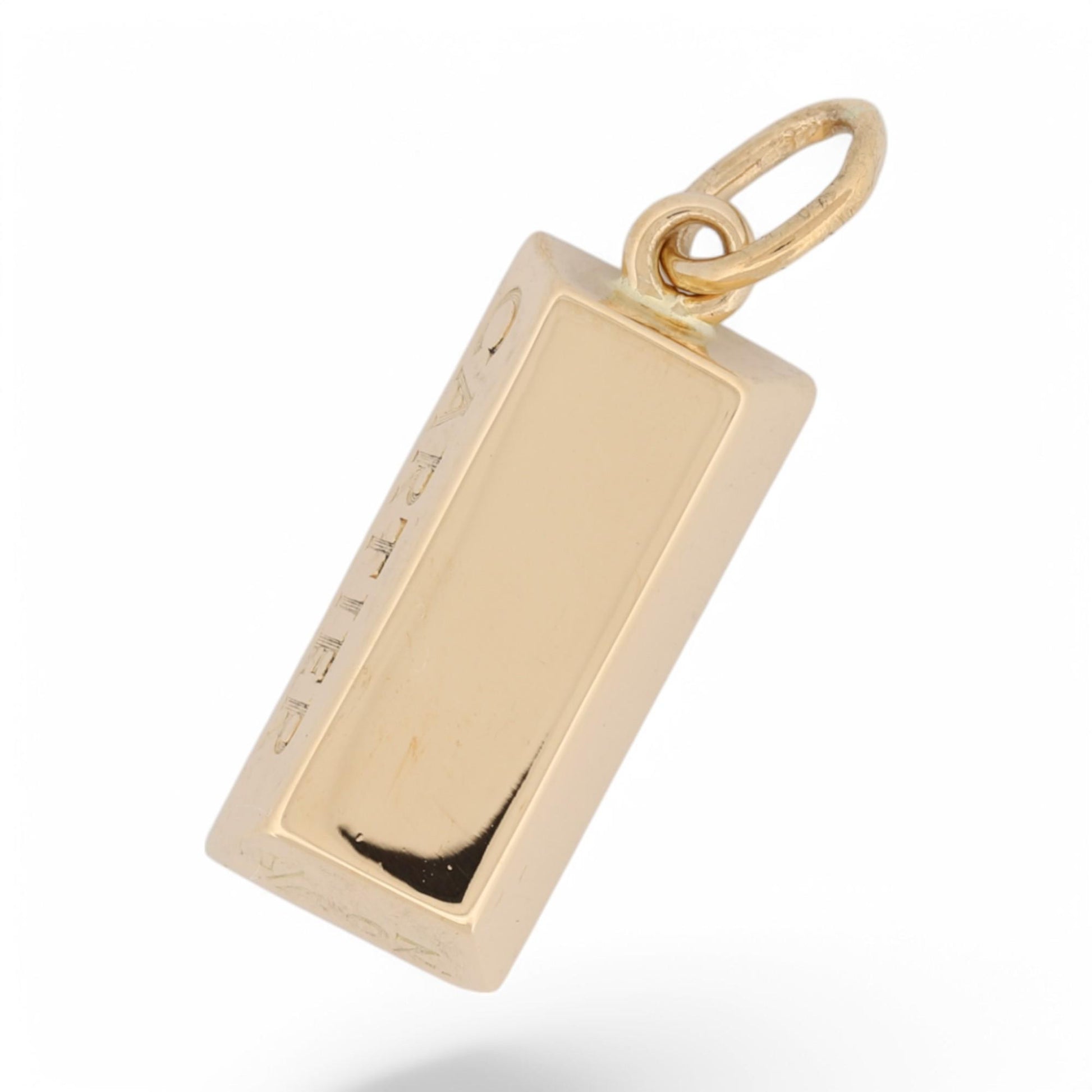 Cartier 18k Gold 1/4oz Engravable Bar Ingot Pendant 1980s