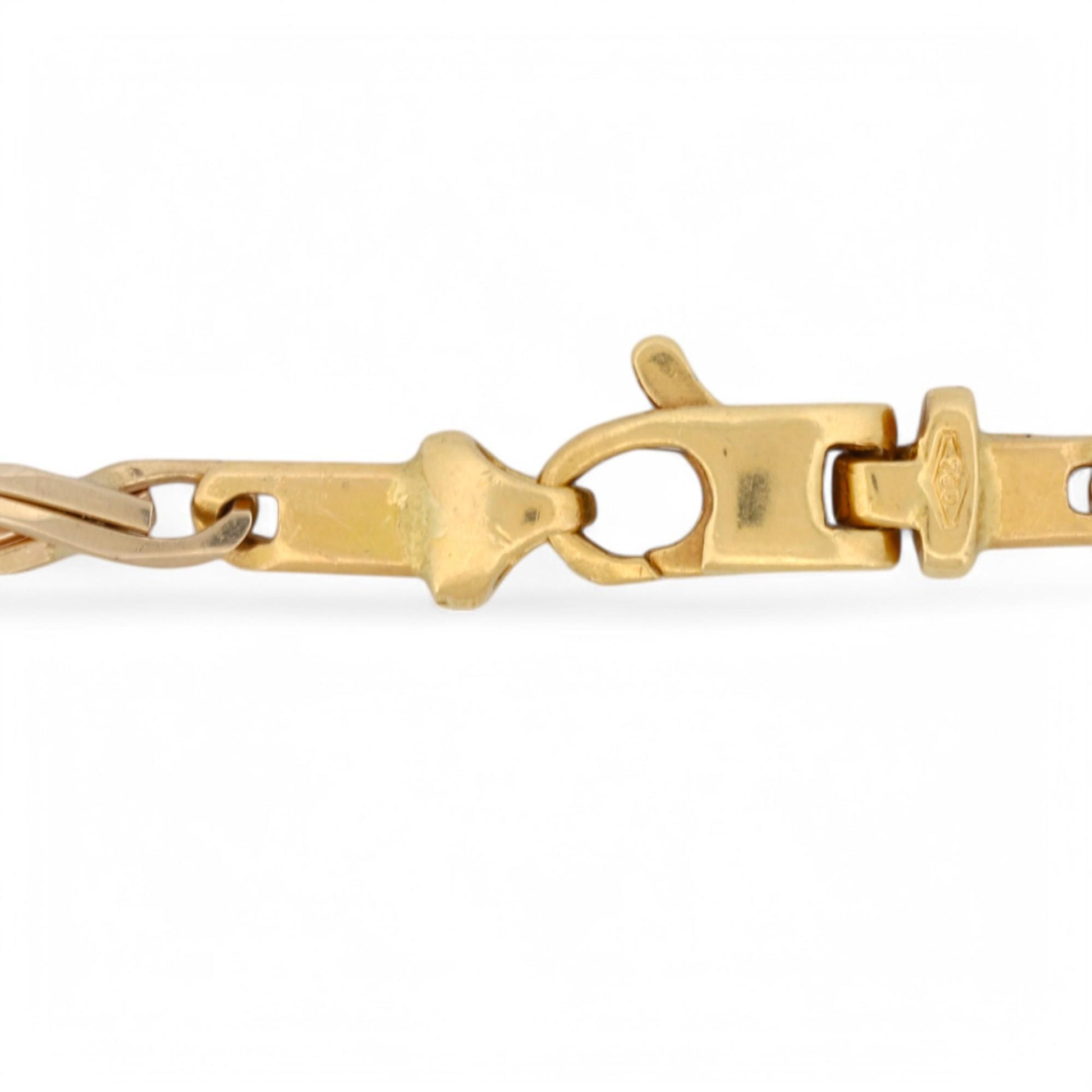 24” Italian Two-Tone Bar Link Chain in Solid 18k Yellow & White Gold