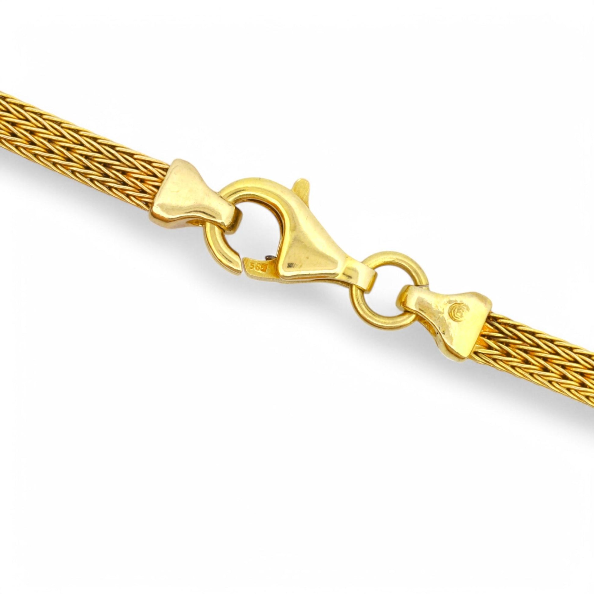 Italian-Made 14k Solid Yellow Gold Woven Choker Chain Necklace